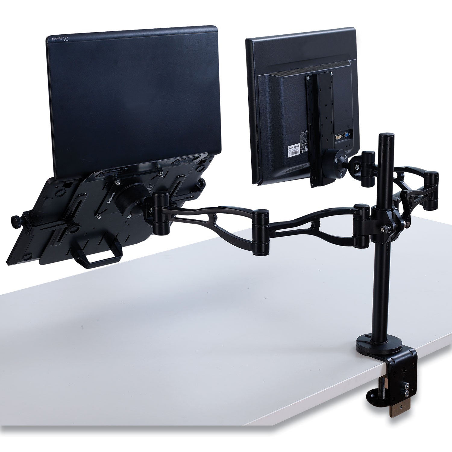 Fellowes® Professional Series Depth Adjustable Monitor Arm, 360 Degree Rotation, 37 Degree Tilt, 360 Degree Pan, Black, Supports 24 Lb