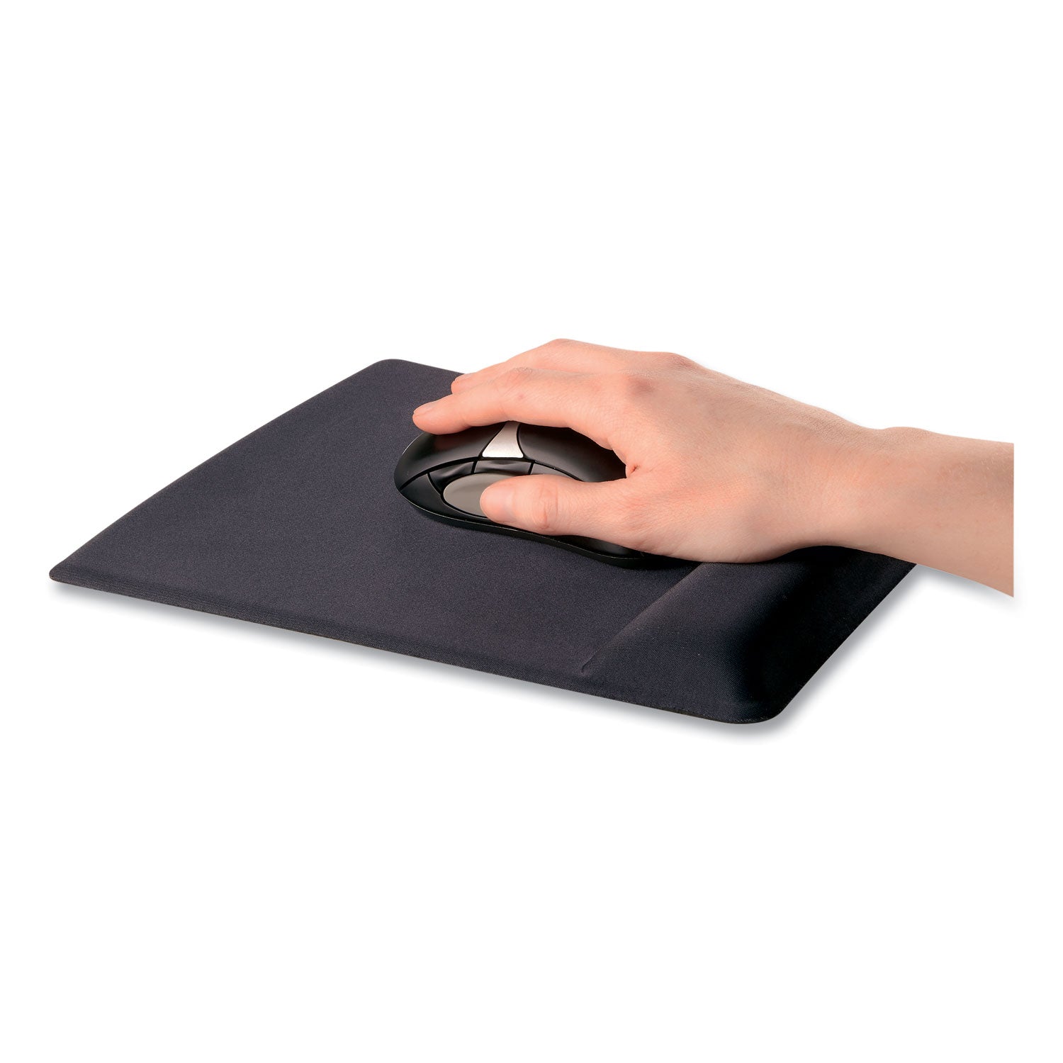 Fellowes® Ergonomic Memory Foam Wrist Support with Attached Mouse Pad, 8.25 x 9.87, Black