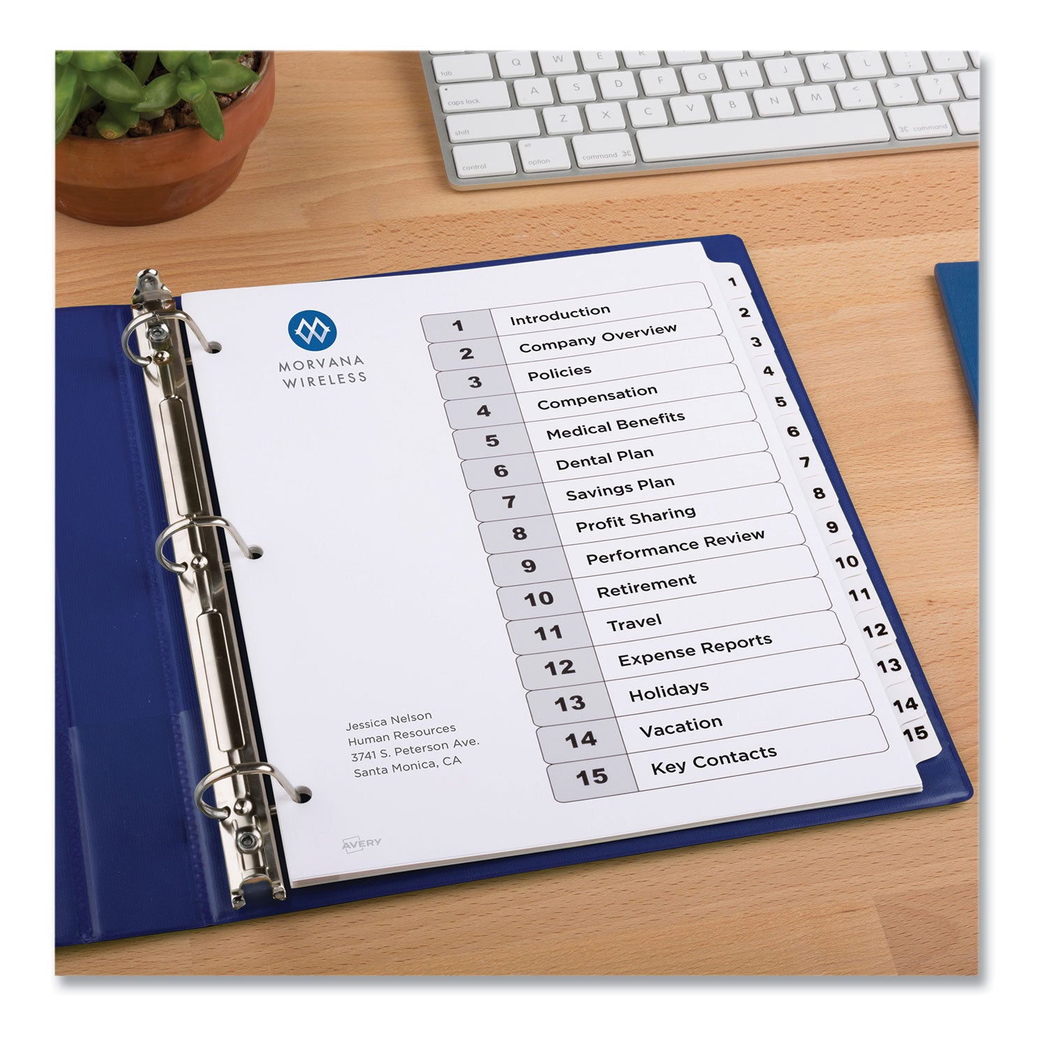 Avery® Customizable Table of Contents Ready Index Black and White Dividers, 15-Tab, 1 to 15, 11 x 8.5, White, 6 Sets