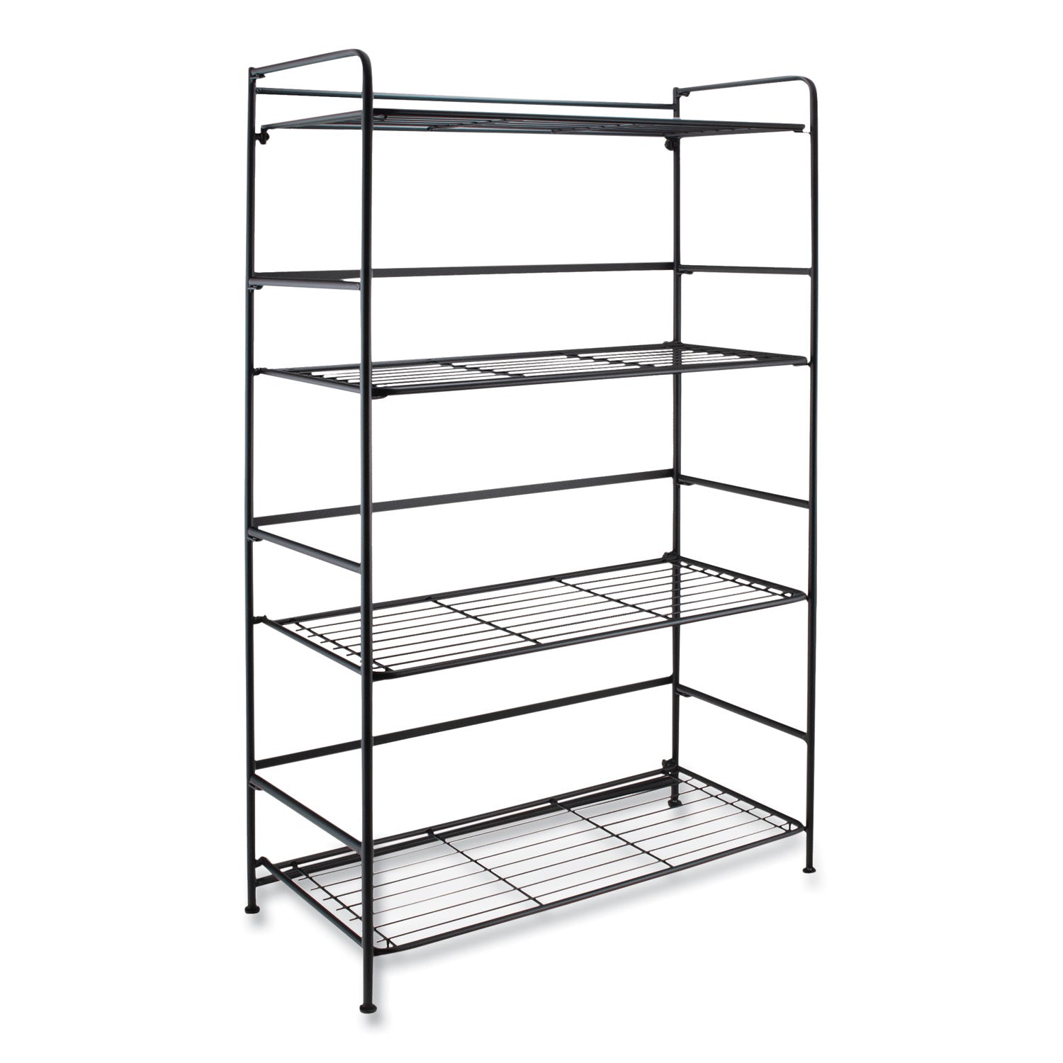 FlipShelf Four-Shelf Unit, 26.5w x 12d x 43h, Black