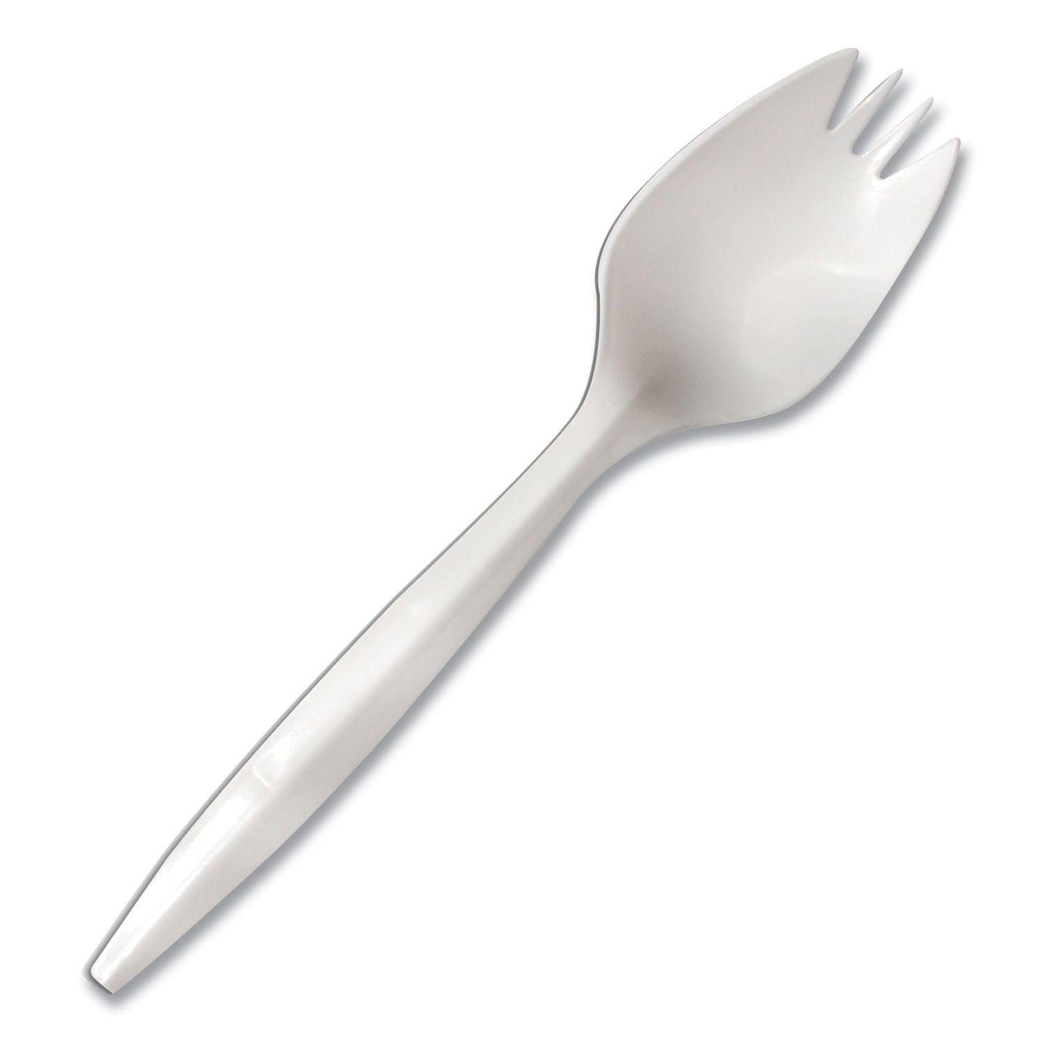 Berkley Square Individually Wrapped Mediumweight Cutlery, Spork, Plastic, White, 1,000/Carton