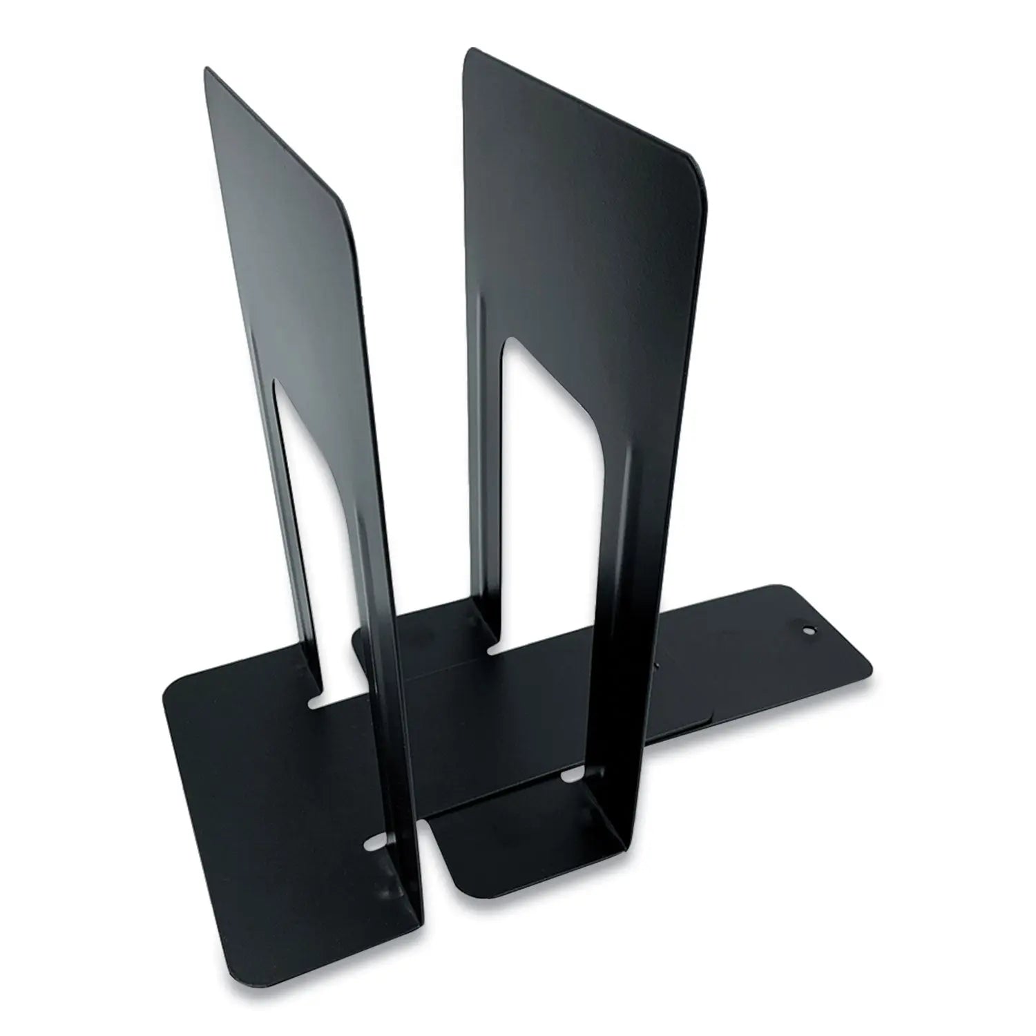 Steel Bookends, Contemporary Style, Nonskid, 6 x 8 x 9.25, Black, 1 Pair Huron Flipcost