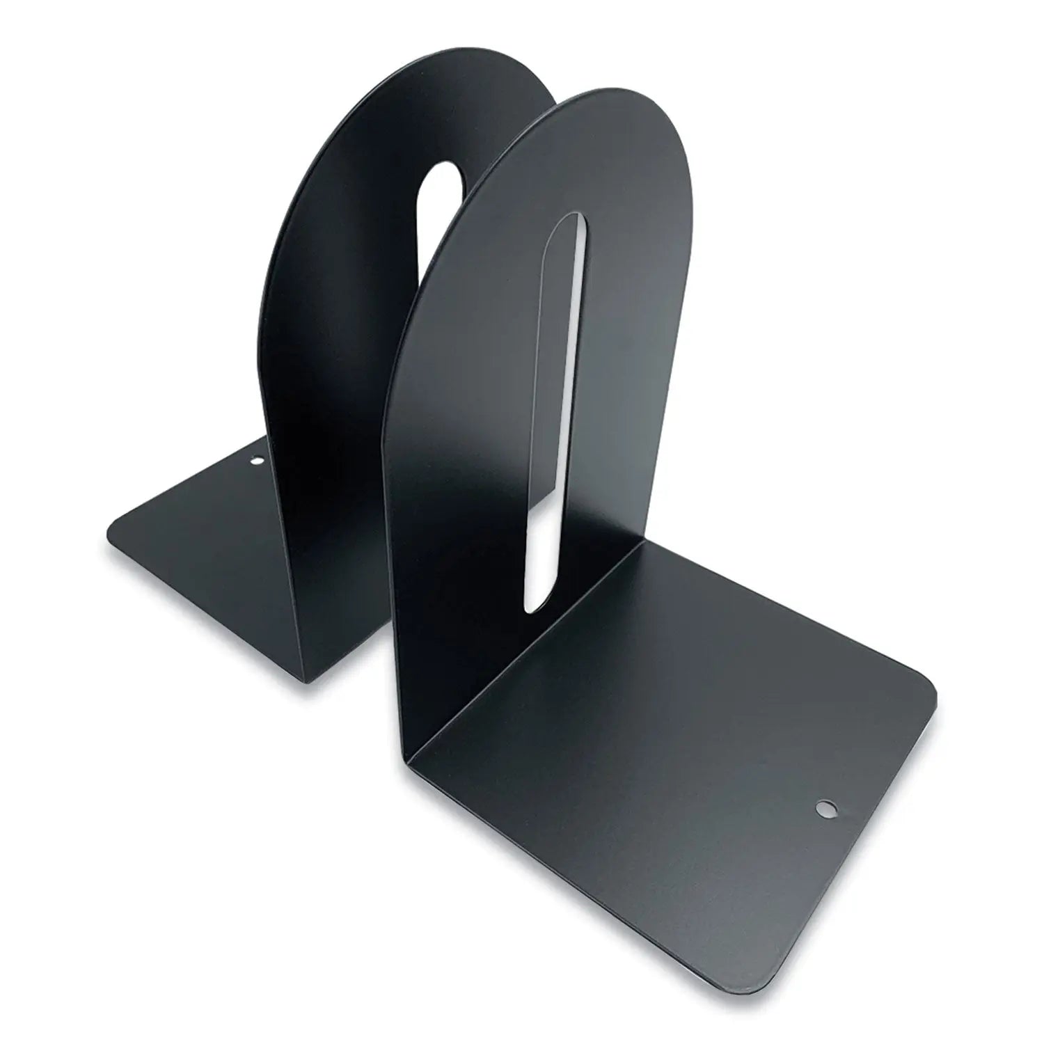 Steel Bookends, Fashion Style, Nonskid, 5.5 x 4.75 x 7.25, Black, 1 Pair Huron Flipcost