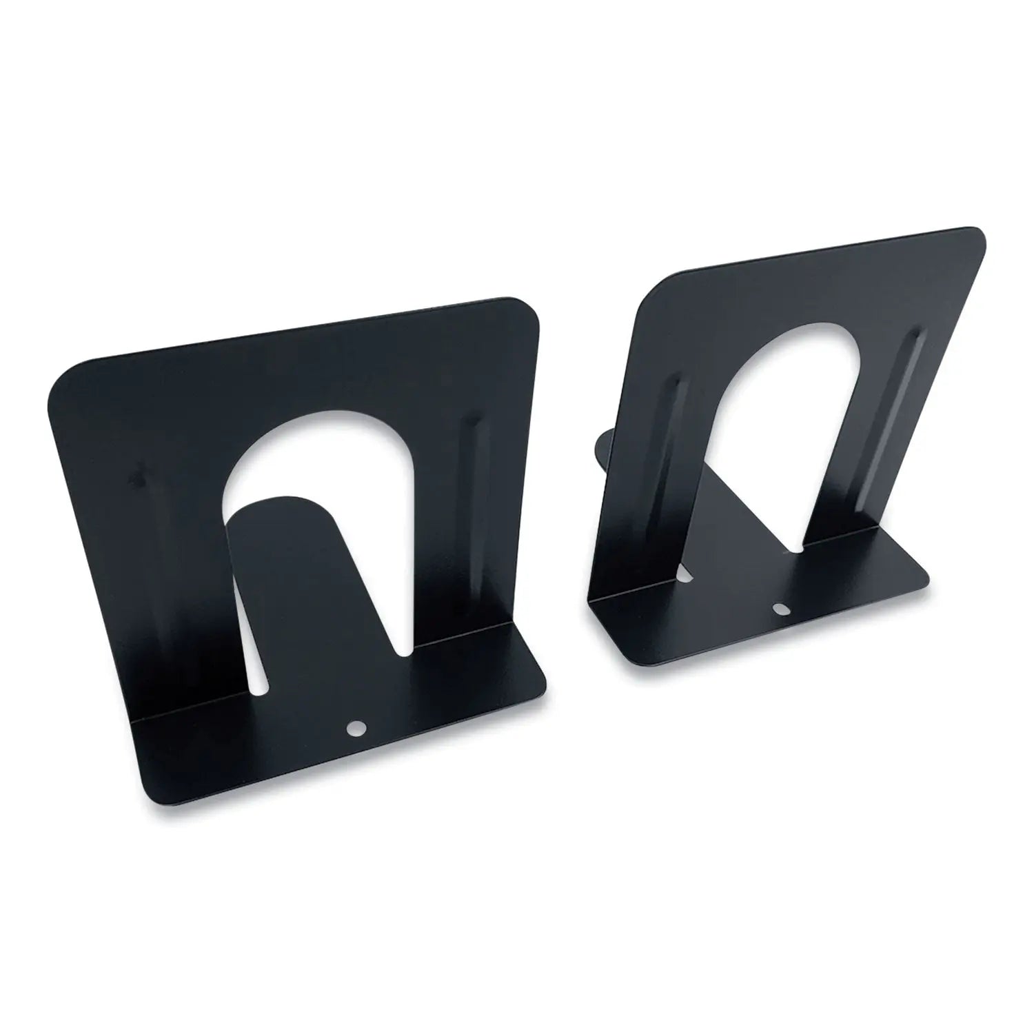 Steel Bookends, Contemporary Style, Nonskid, 4.75 x 4.75 x 4.75, Black, 1 Pair Huron Flipcost