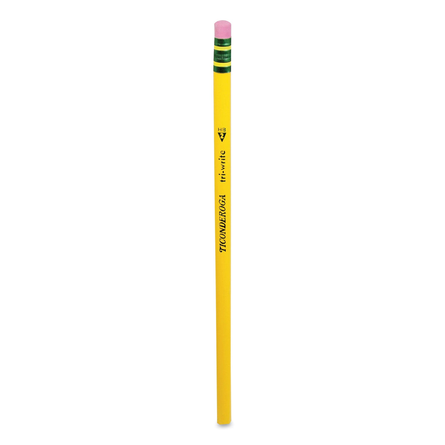 Ticonderoga® TRI-WRITE TRIANGULAR PENCIL, HB (#2), BLACK LEAD, YELLOW BARREL, 8/PACK
