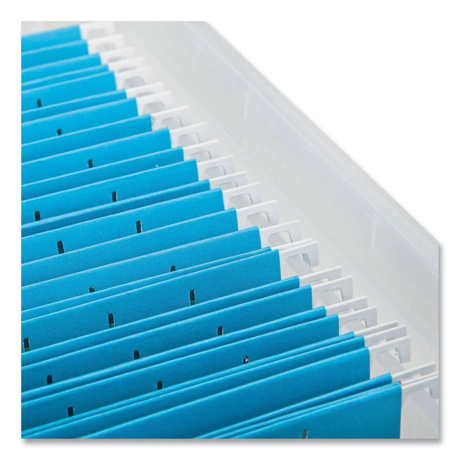 WEATHERTIGHT File Box, Letter/Legal Files, 15.5 x 17.9 x 10.8, Clear/Blue Accents IRIS Flipcost