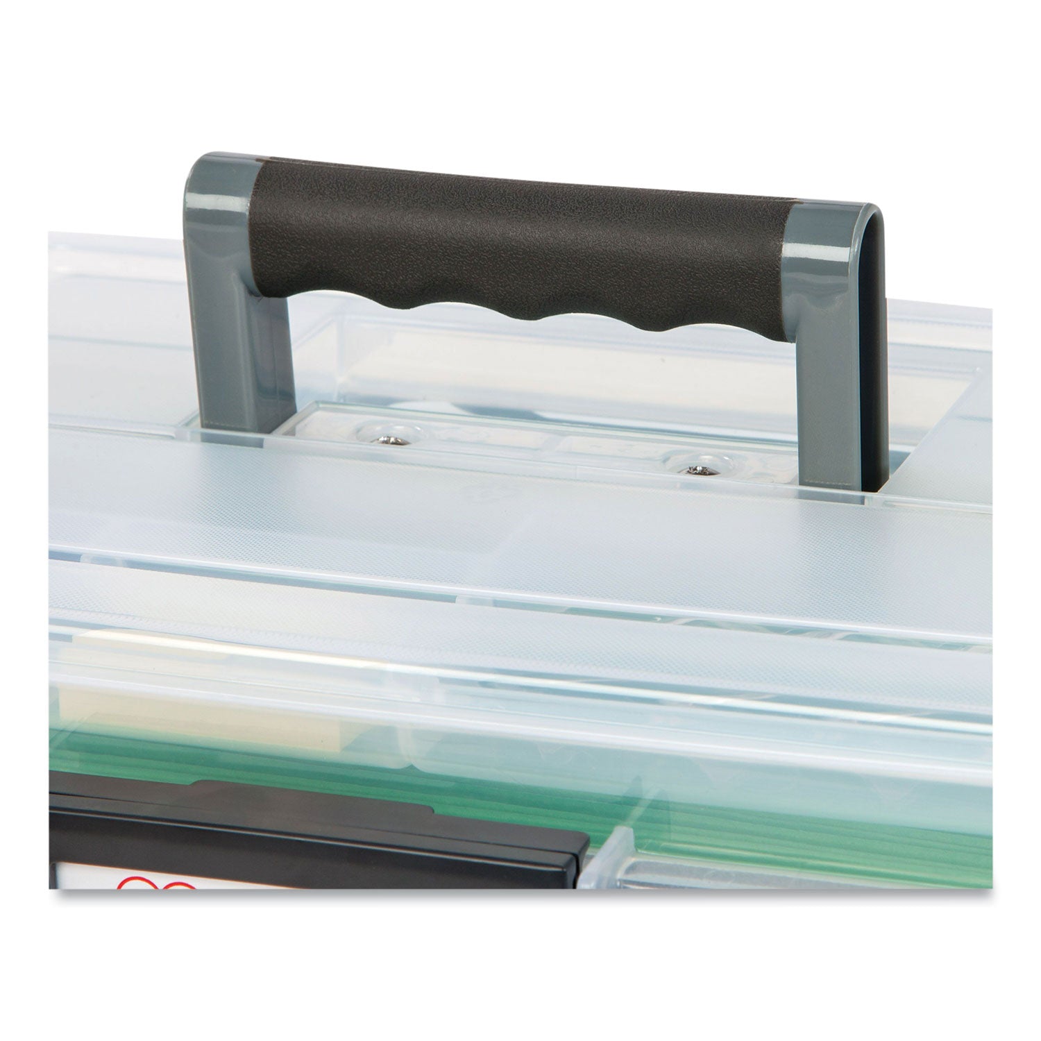 IRIS Weathertight Portable File Box, Letter Files, 13.7 X 10.4 X 11.8, Clear/gray Accents