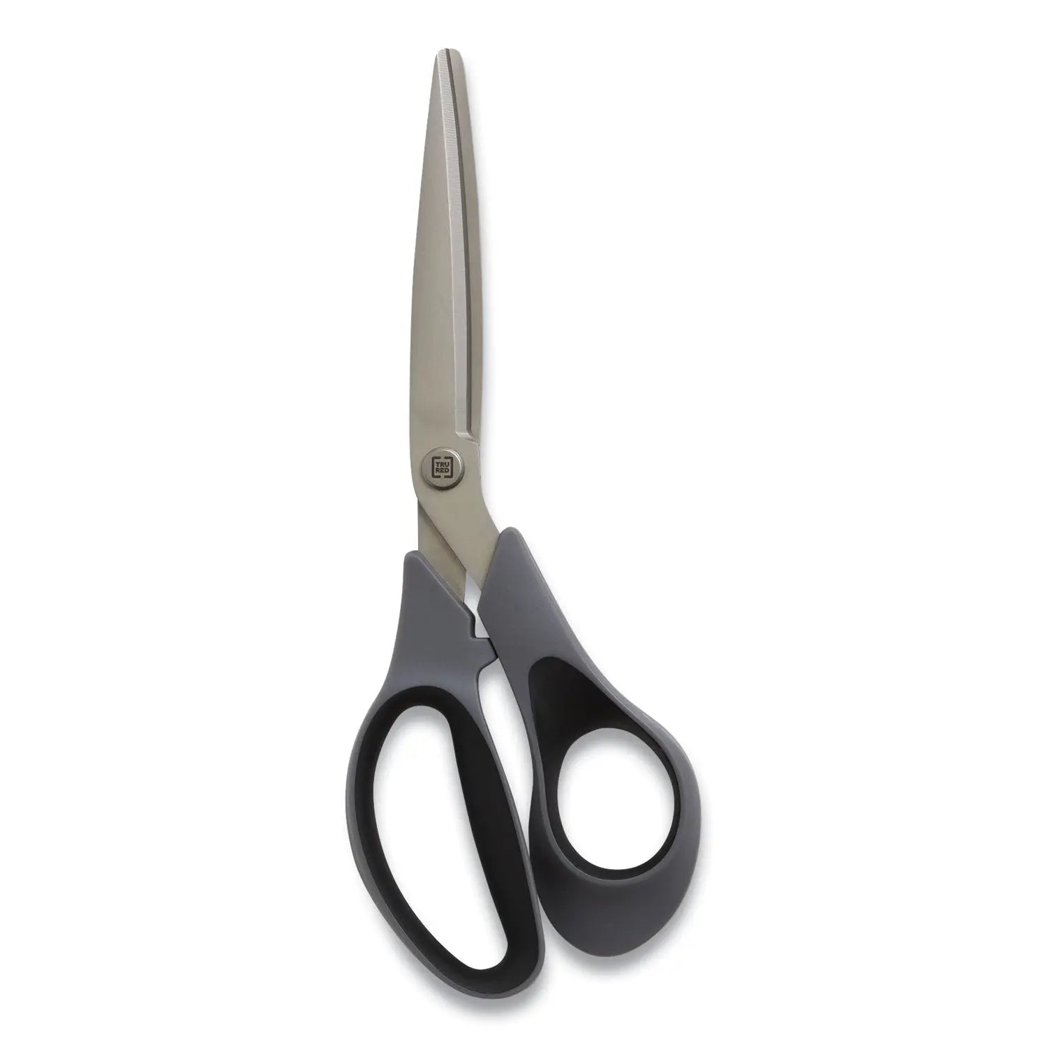 Non-Stick Titanium-Coated Scissors, 8" Long, 3.86" Cut Length, Offset Gray/Black Handle, Gun-Metal Gray Blades TRU RED™ Flipcost