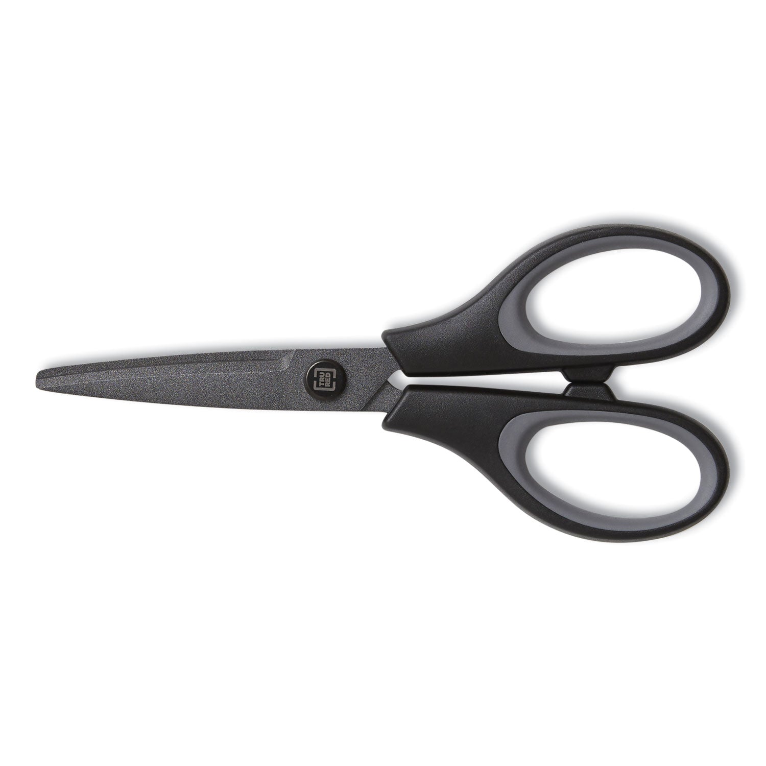 Non-Stick Titanium-Coated Scissors, 5" Long, 2.36" Cut Length, Straight Black/Gray Handle, Gun-Metal Gray Blades