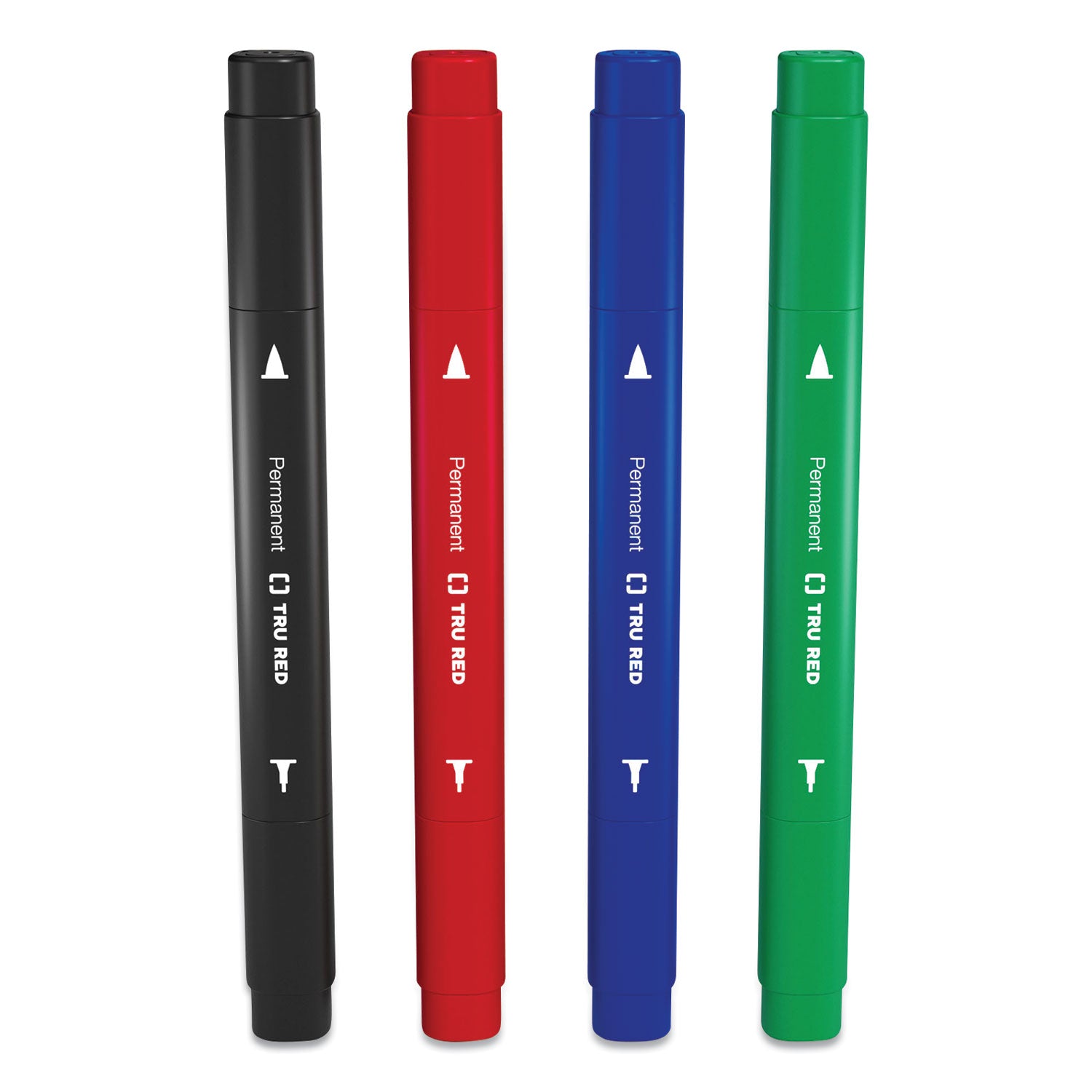 Permanent Marker, Pen-Style Twin-Tip, Extra-Fine/Fine Bullet/Needle Tips, Assorted Colors, 4/Pack