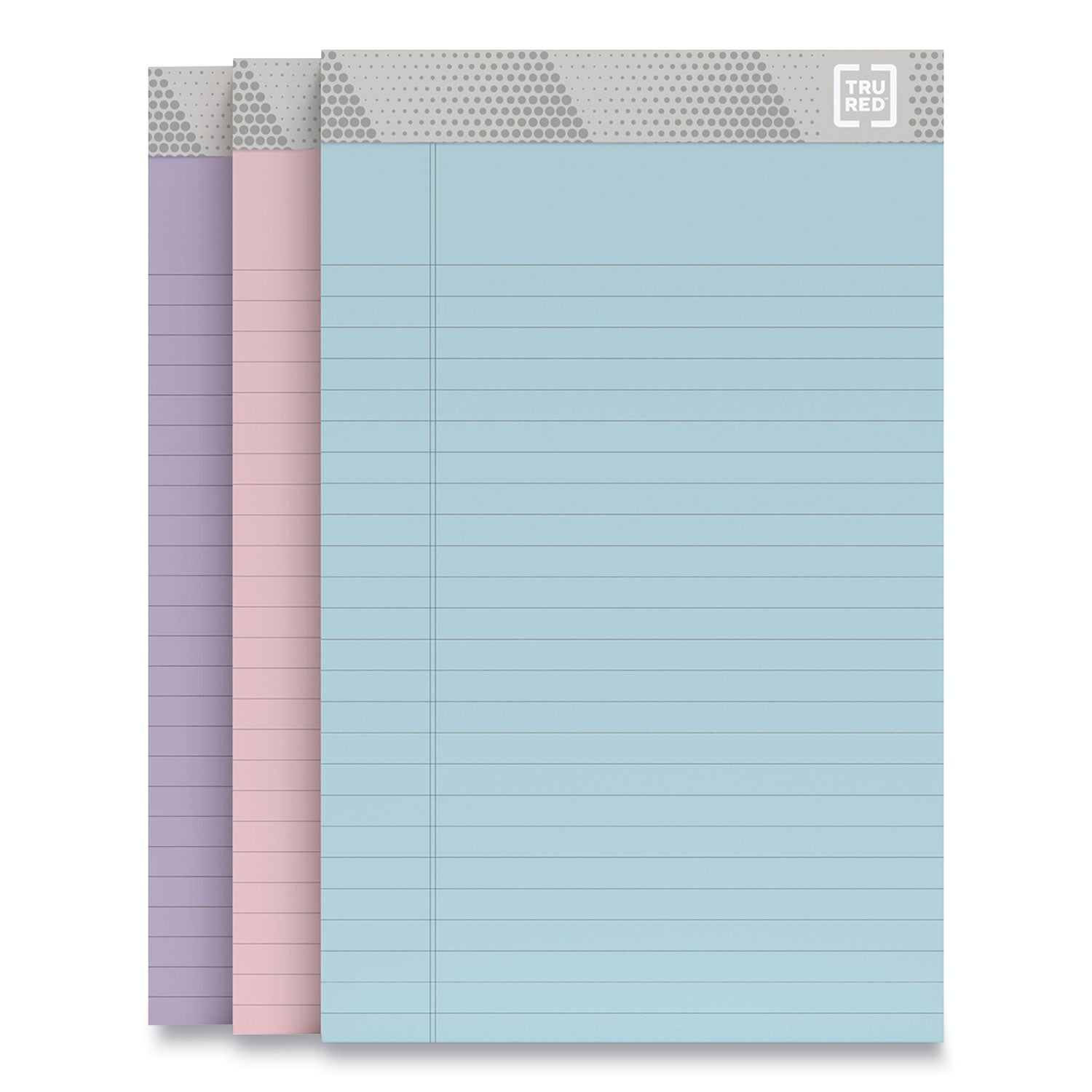 TRU RED™ Notepads, Narrow Rule, 50 Assorted Pastel-Color 5 X 8 Sheets, 6/pack