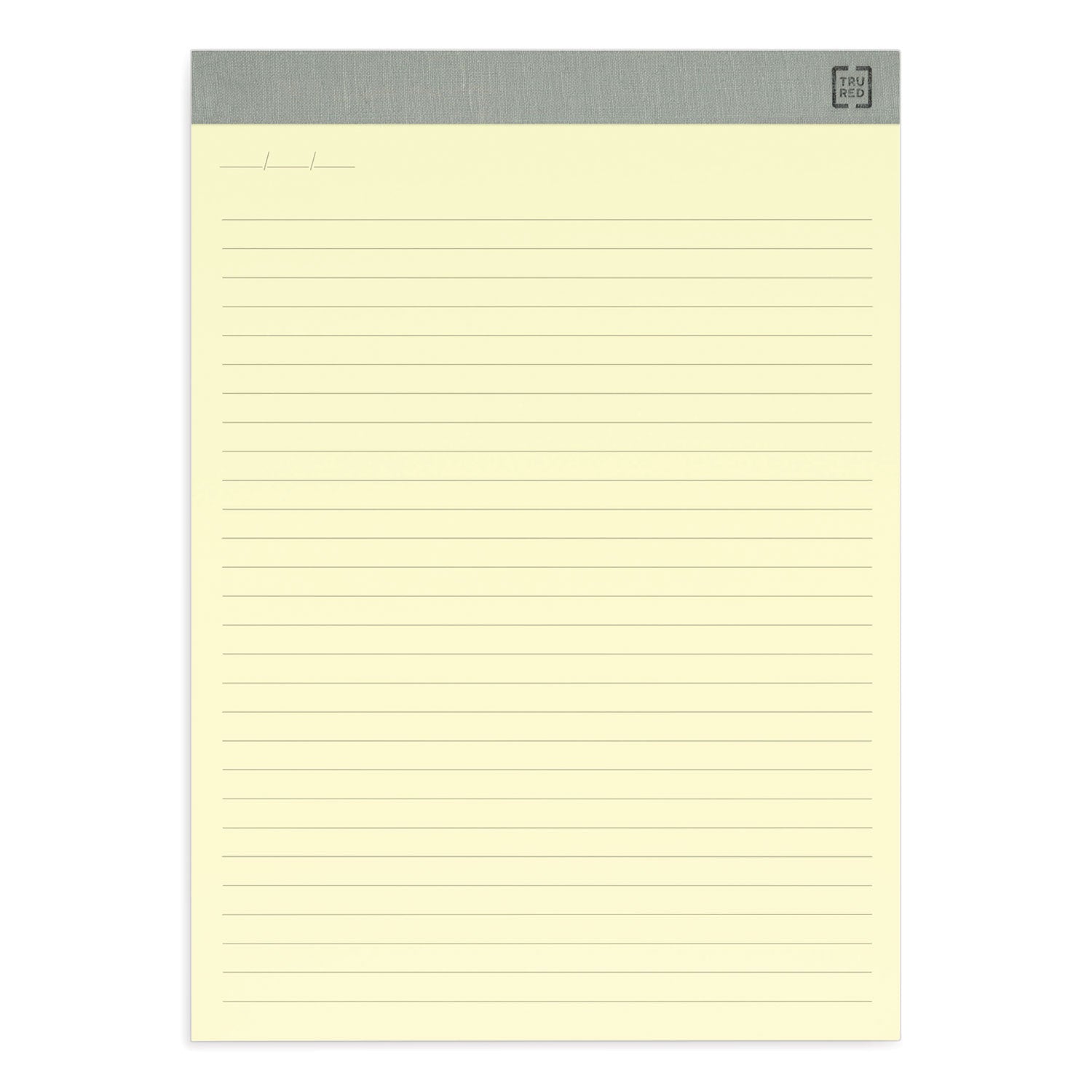 TRU RED™ Notepads, Wide/legal Rule, 50 Canary-Yellow 8.5 X 11.75 Sheets, 12/pack