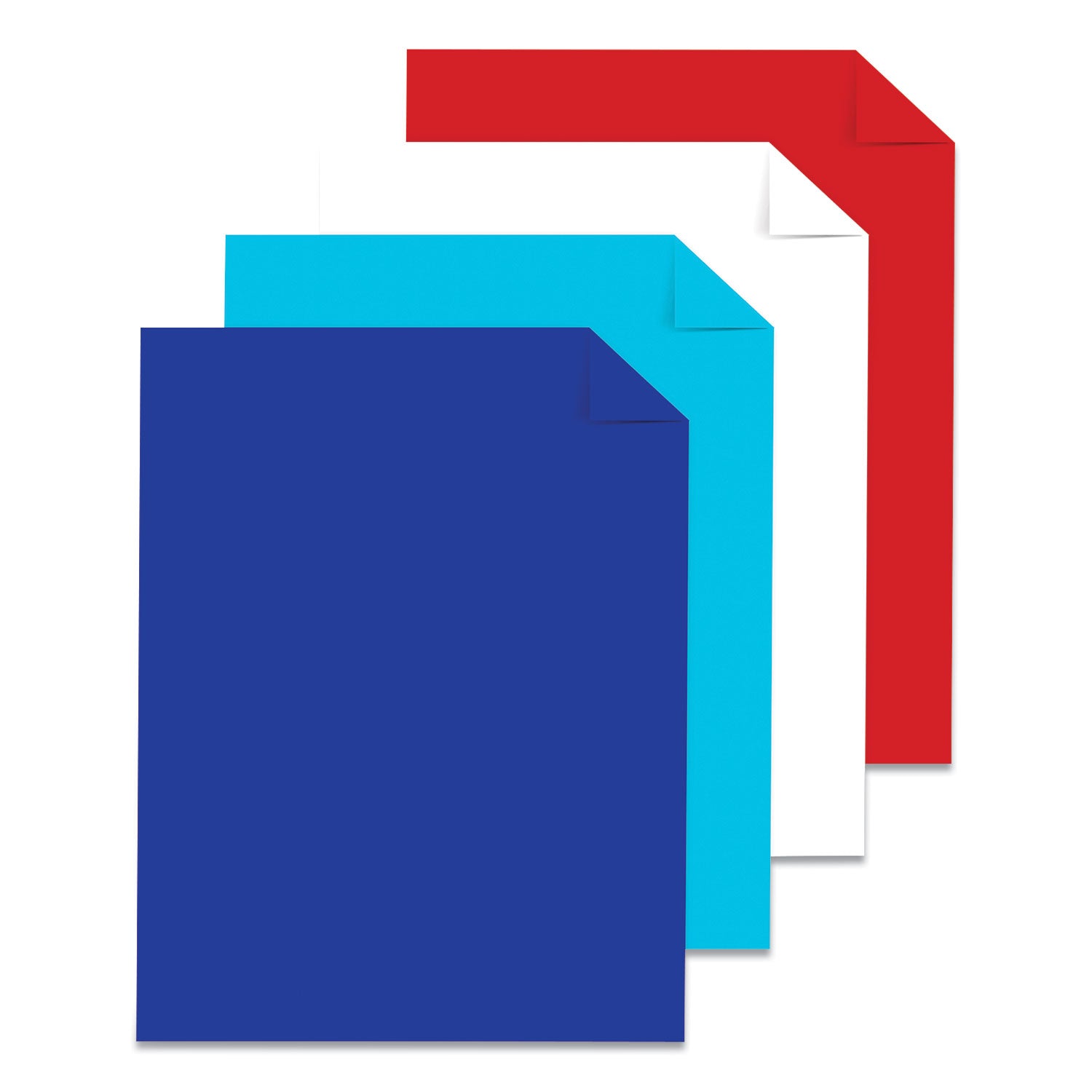 Astrobrights® Color Cardstock - "Patriotic" Assortment, 65 lb Cover Weight, 8.5 x 11, Assorted Patriotic Colors, 100/Pack