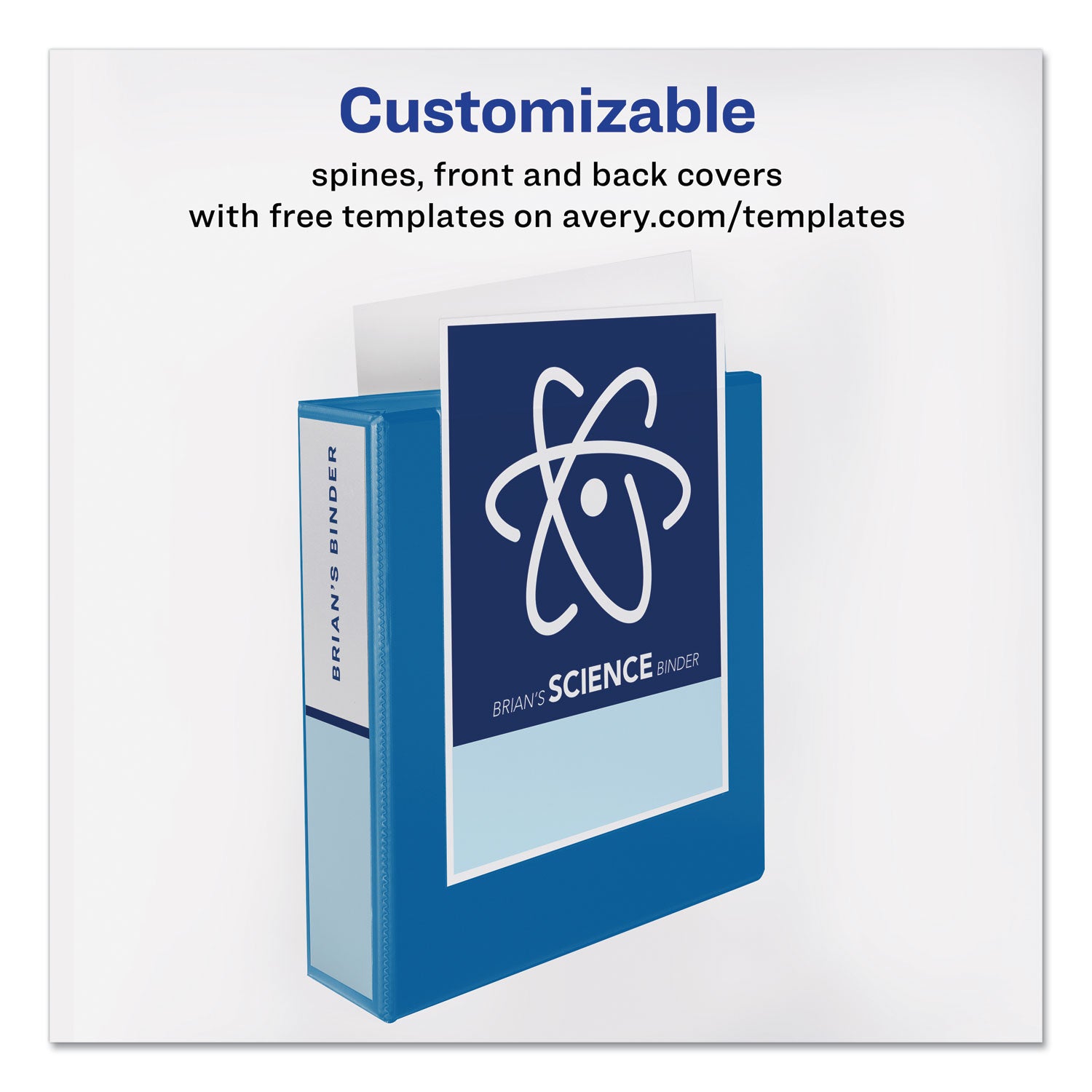 Avery® Durable View Binder With Durahinge And Slant Rings, 3 Rings, 2" Capacity, 11 X 8.5, Blue