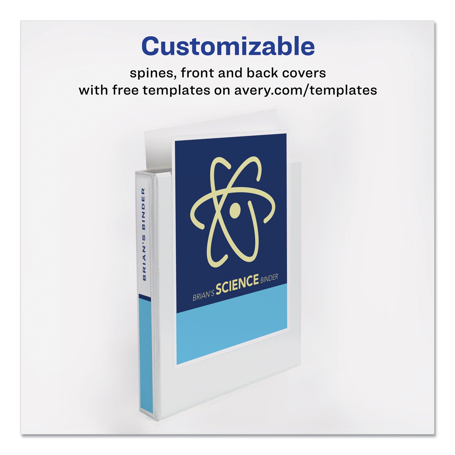 Avery® Legal Durable View Binder With Round Rings, 3 Rings, 1" Capacity, 14 X 8.5, White