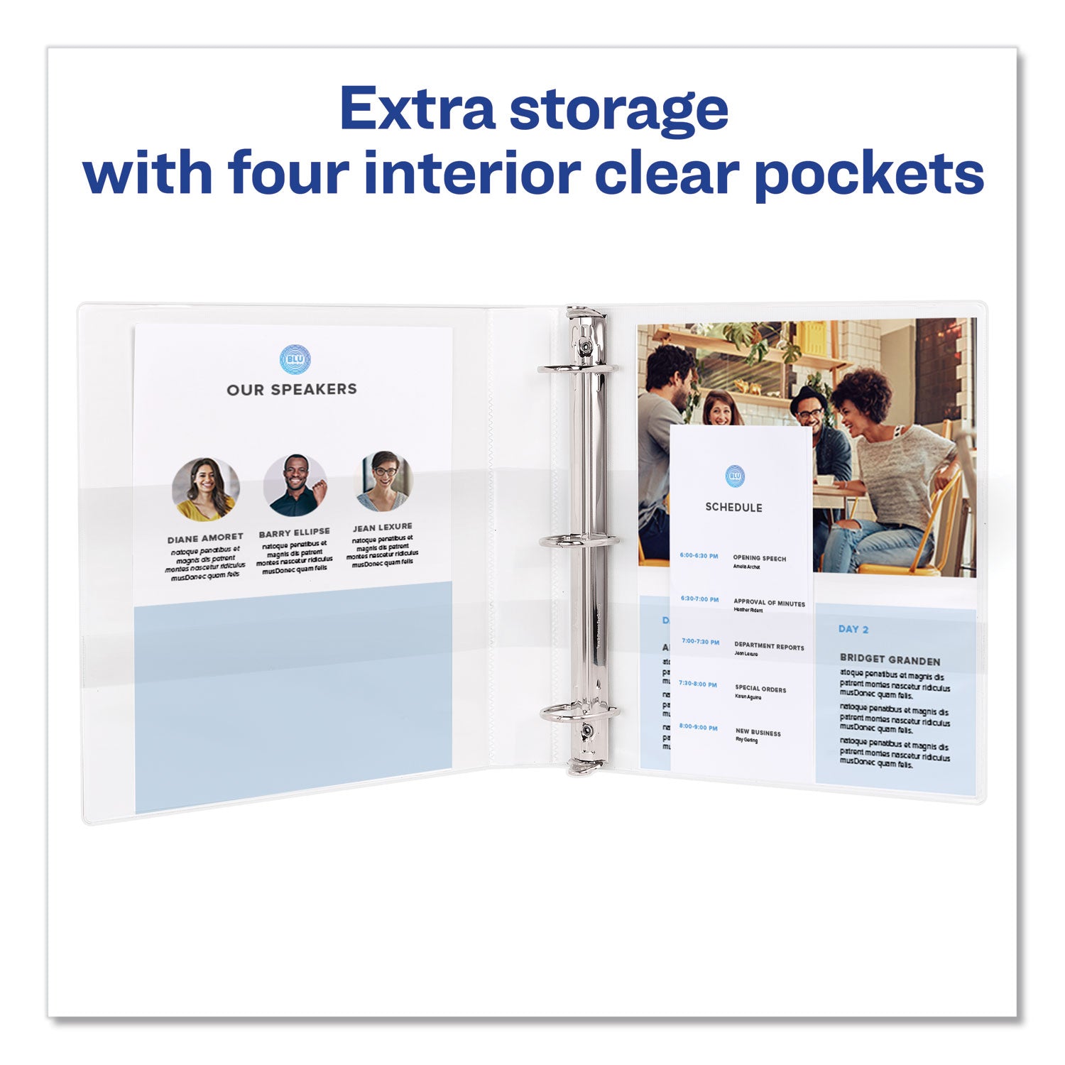 Avery® Durable View Binder With Durahinge And Ezd Rings, 3 Rings, 2" Capacity, 11 X 8.5, Black, (9500)