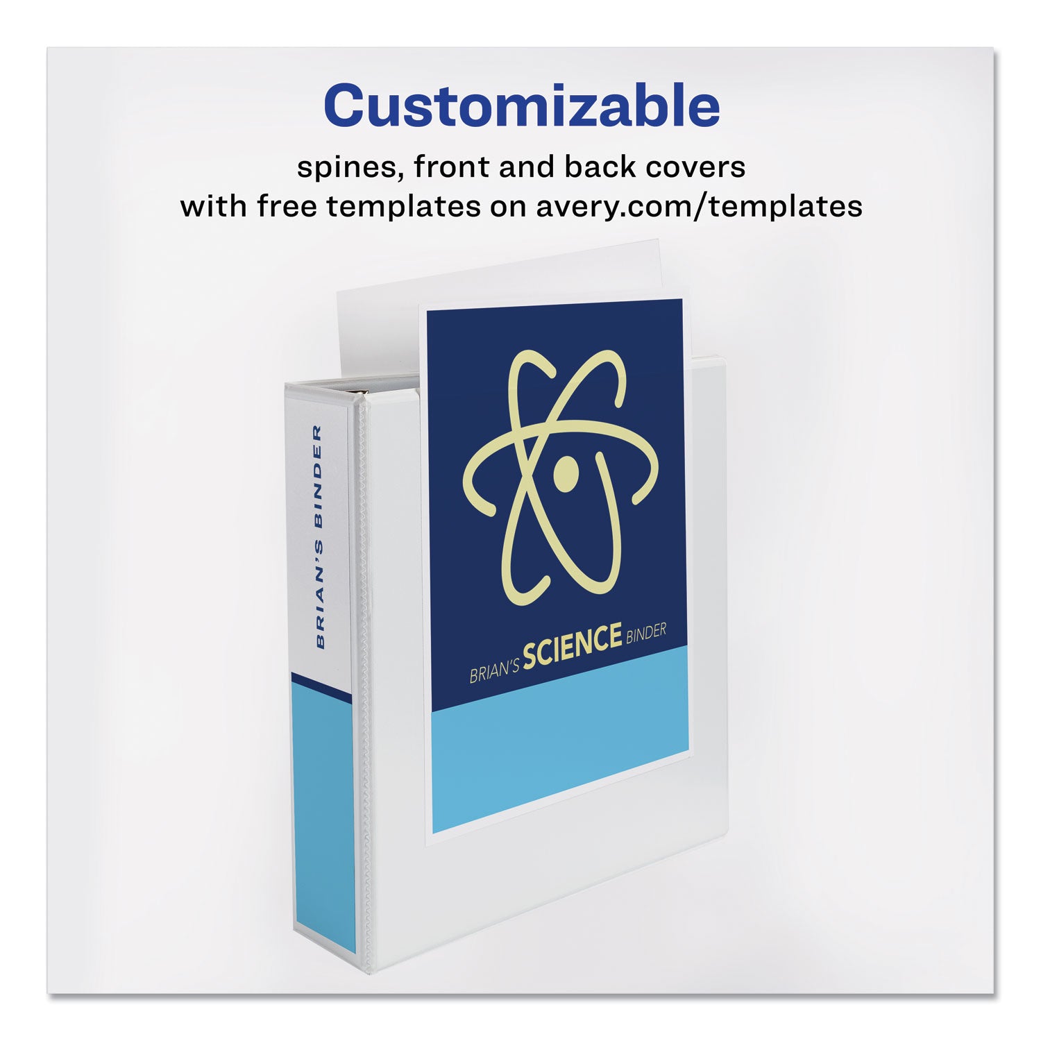 Avery® Durable View Binder With Durahinge And Slant Rings, 3 Rings, 2" Capacity, 11 X 8.5, White, 4/pack