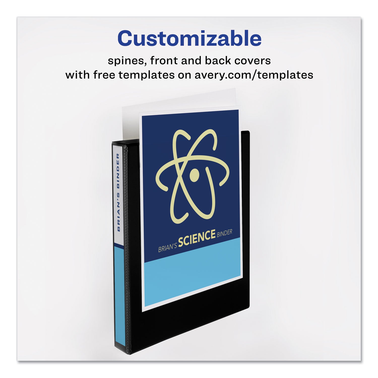 Avery® Mini Size Durable View Binder With Round Rings, 3 Rings, 1" Capacity, 8.5 X 5.5, Black