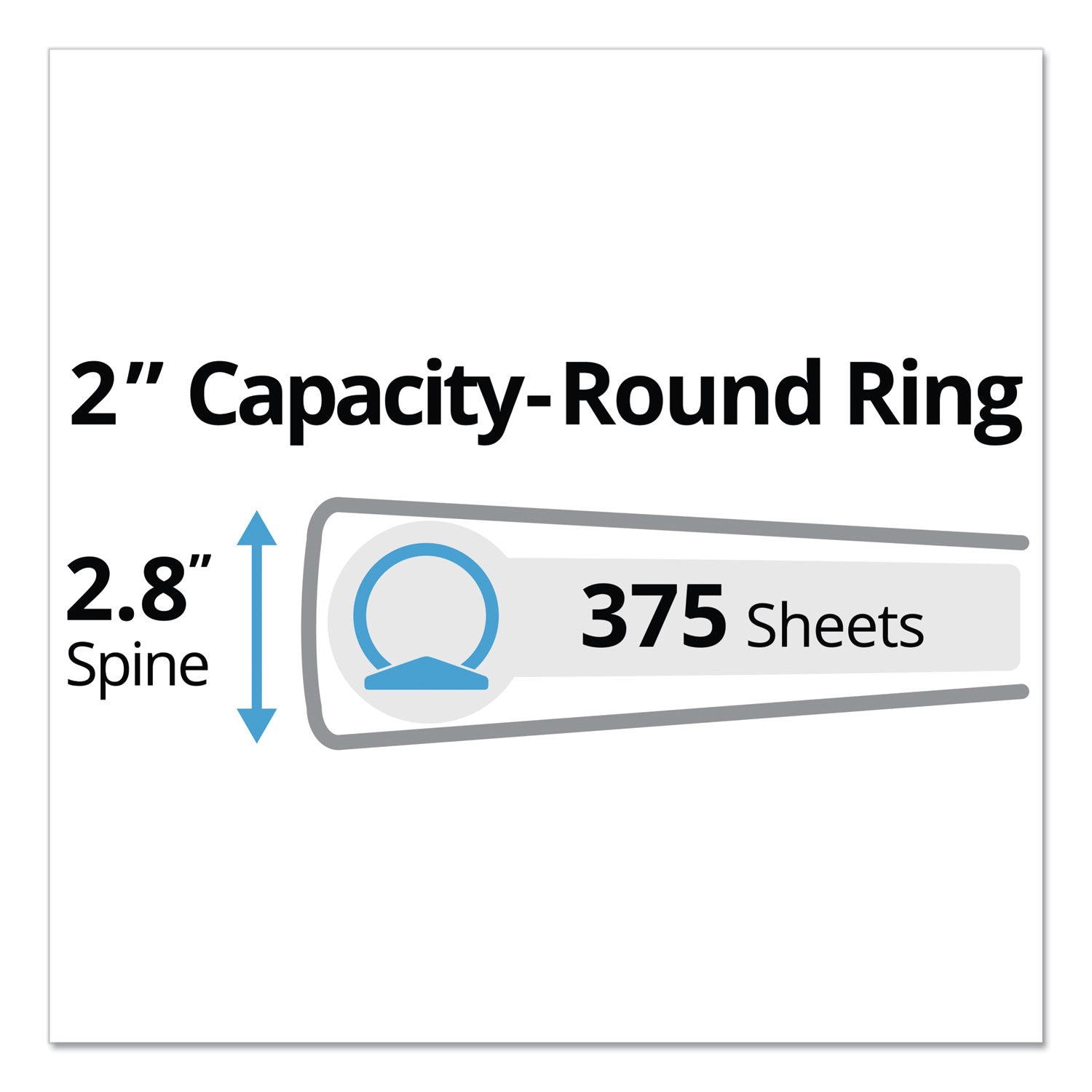 Avery® Mini Size Durable Non-View Binder With Round Rings, 3 Rings, 2" Capacity, 8.5 X 5.5, Black