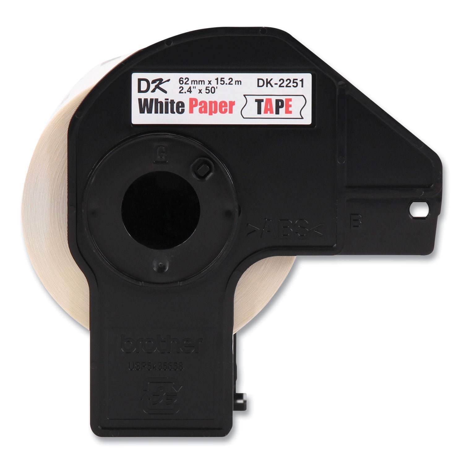 Brother Continuous Paper Label Tape, 2.44" X 50 Ft, White, 3 Rolls/pack