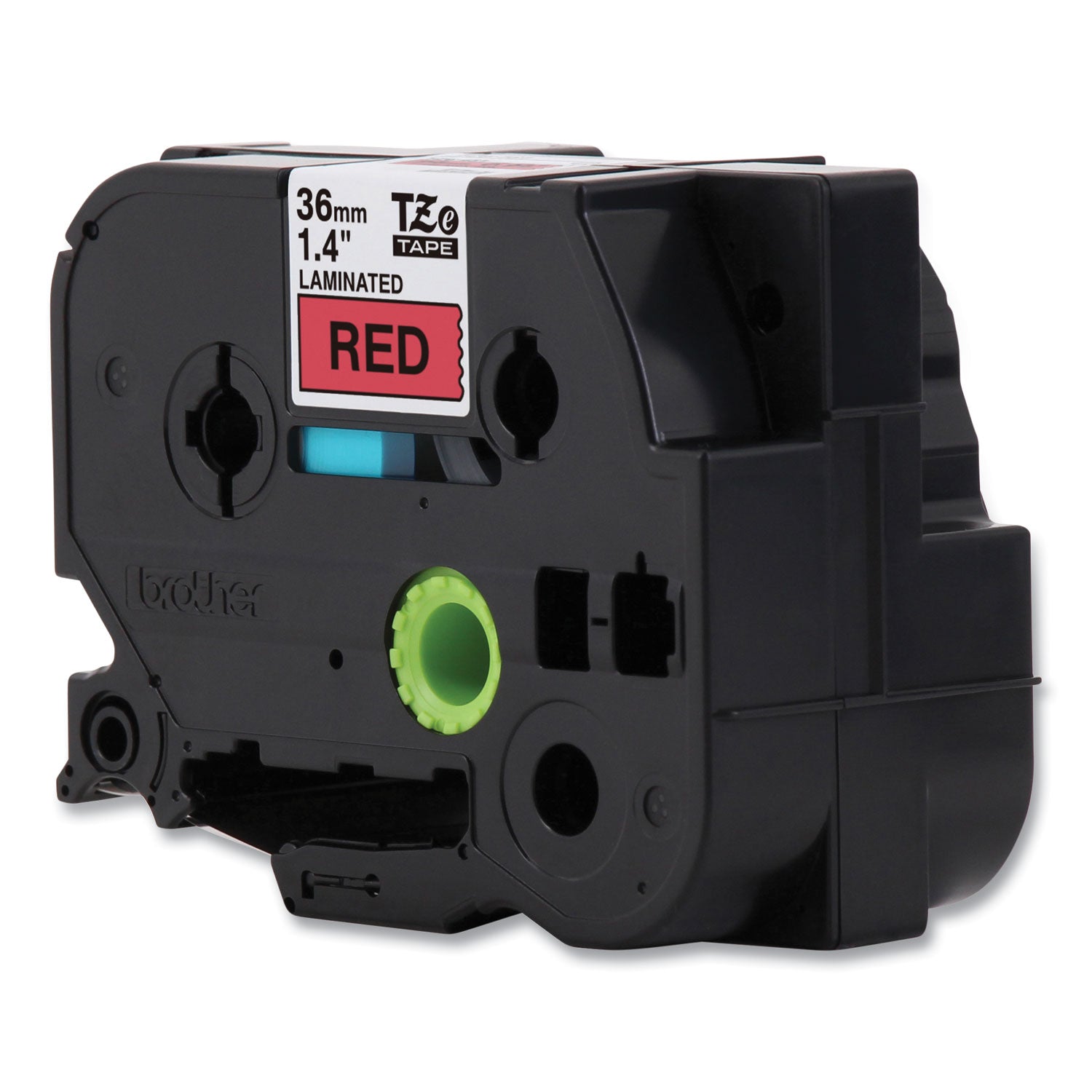 Brother P-Touch® Tze Standard Adhesive Laminated Labeling Tape, 1.4" X 26.2 Ft, Black On Red