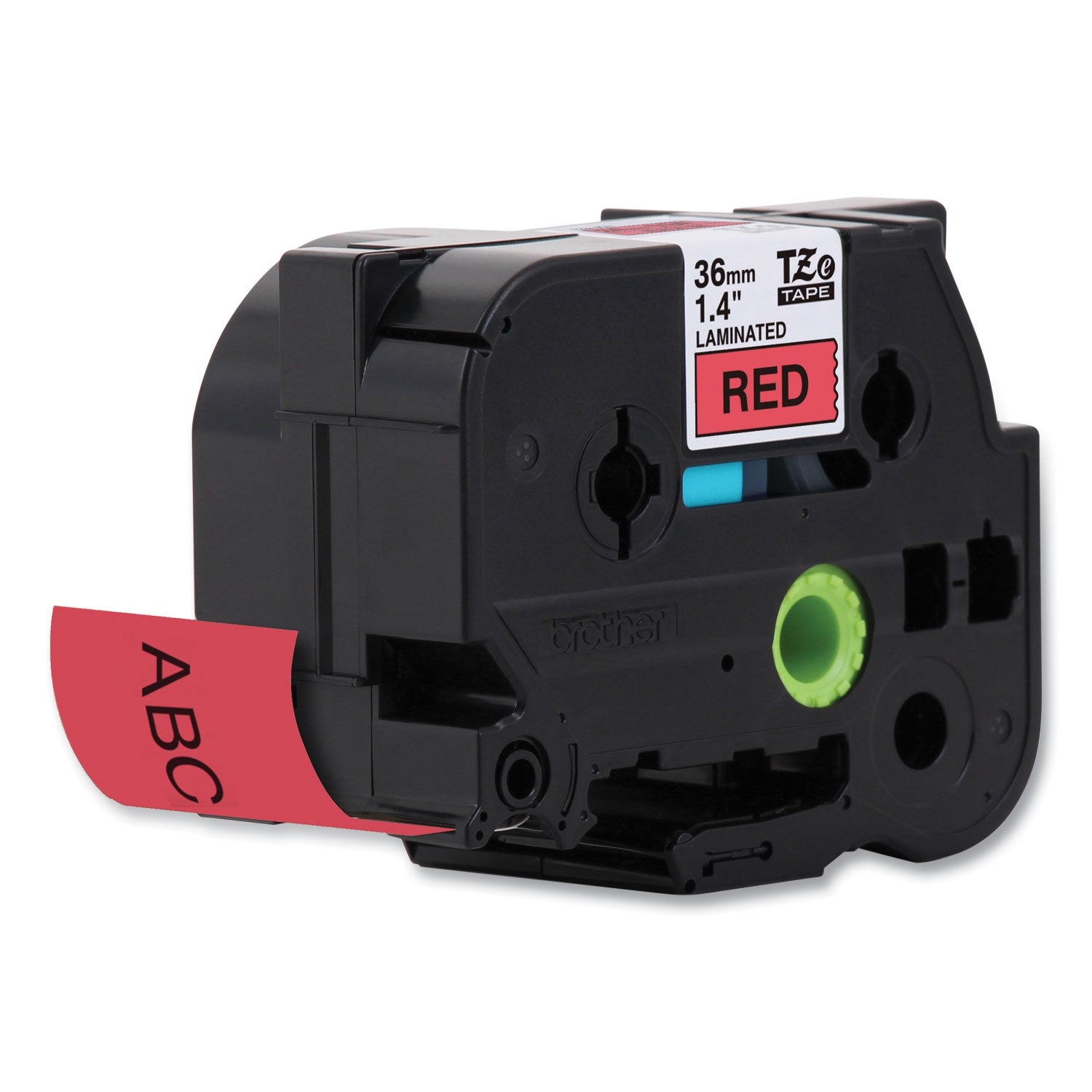 Brother P-Touch® Tze Standard Adhesive Laminated Labeling Tape, 1.4" X 26.2 Ft, Black On Red