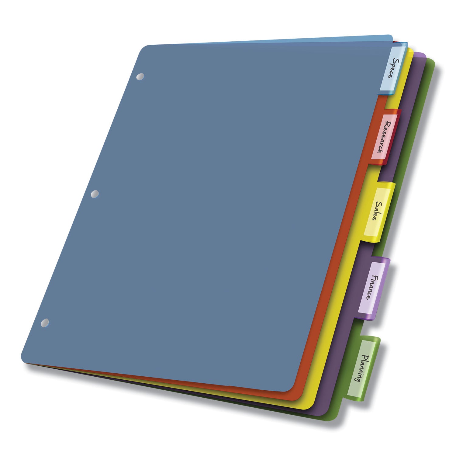 Cardinal® Poly Index Dividers, 5-Tab, 11 X 8.5, Assorted, 4 Sets