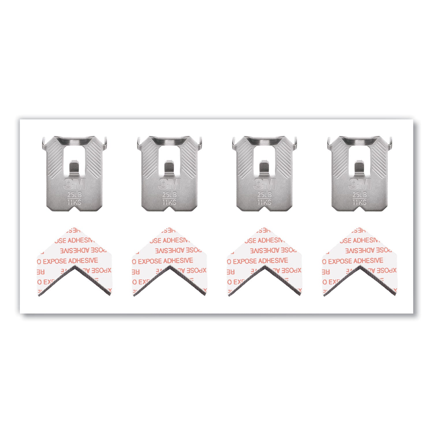 3M™ Claw Drywall Picture Hanger, Stainless Steel, 25 lb Capacity, 4 Hooks and 4 Spot Markers,