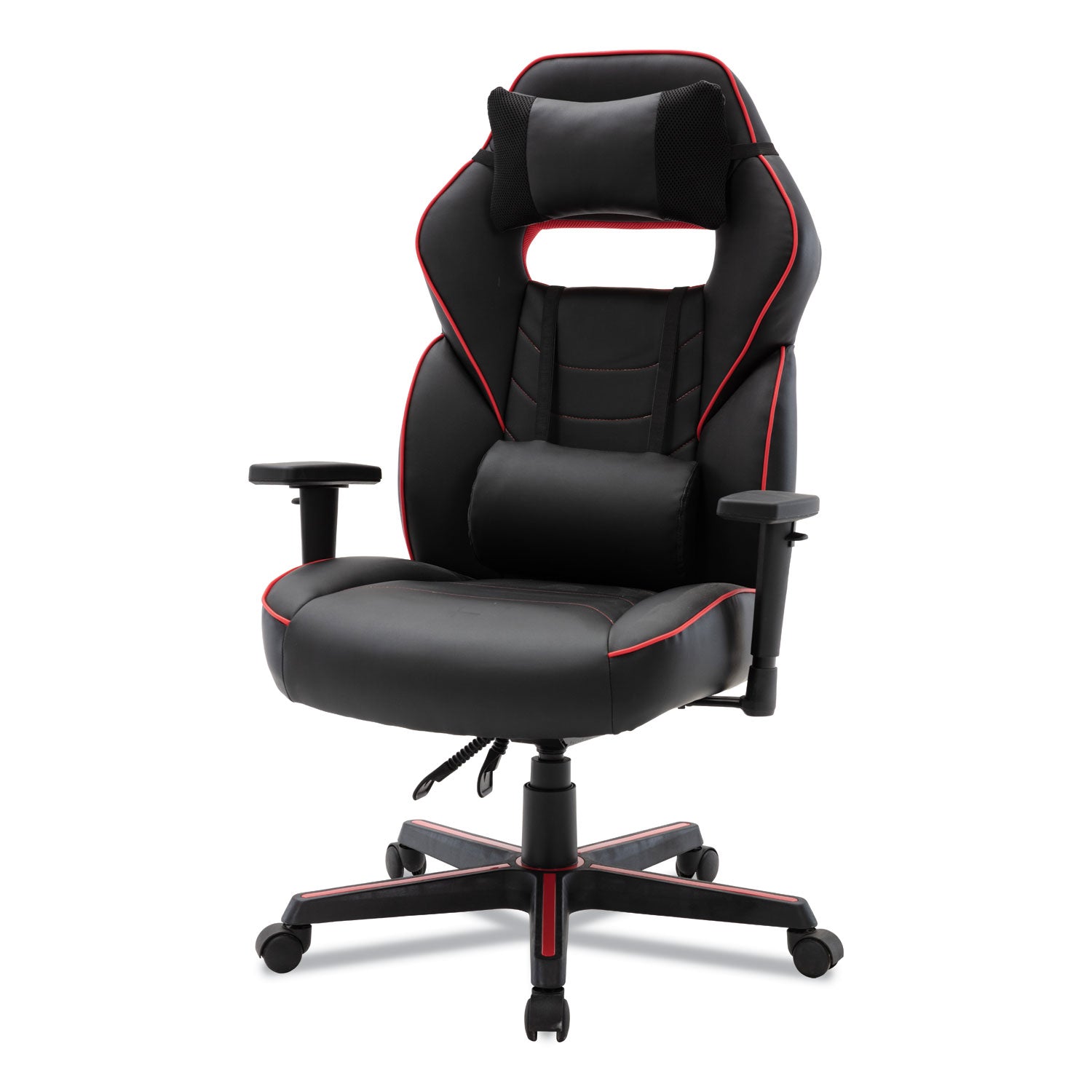 Alera® Racing Style Ergonomic Gaming Chair, Supports 275 Lb, 15.91" To 19.8" Seat Height, Black/red Trim Seat/back, Black/red Base
