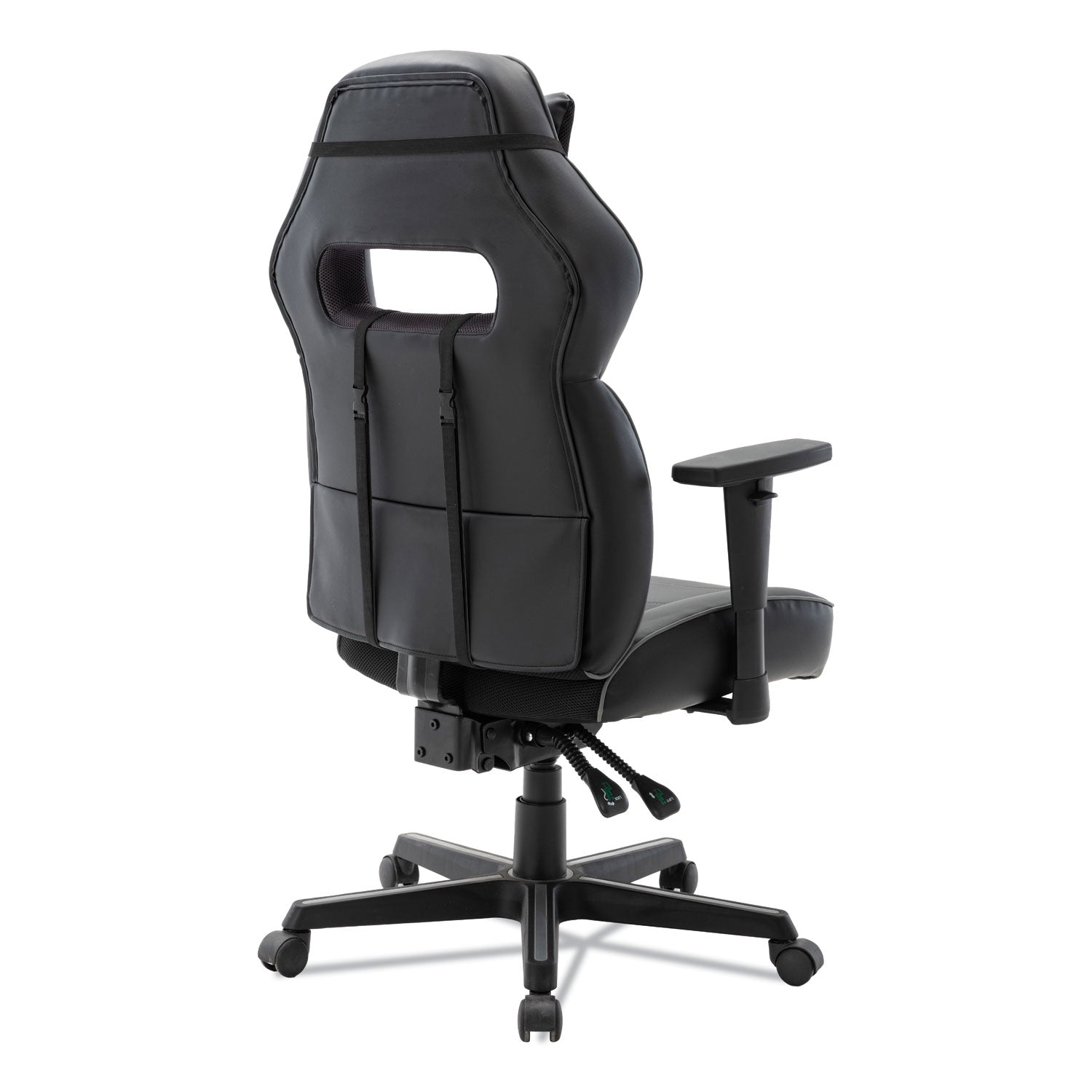 Alera® Racing Style Ergonomic Gaming Chair, Supports 275 Lb, 15.91" To 19.8" Seat Height, Black/gray Trim Seat/back, Black/gray Base