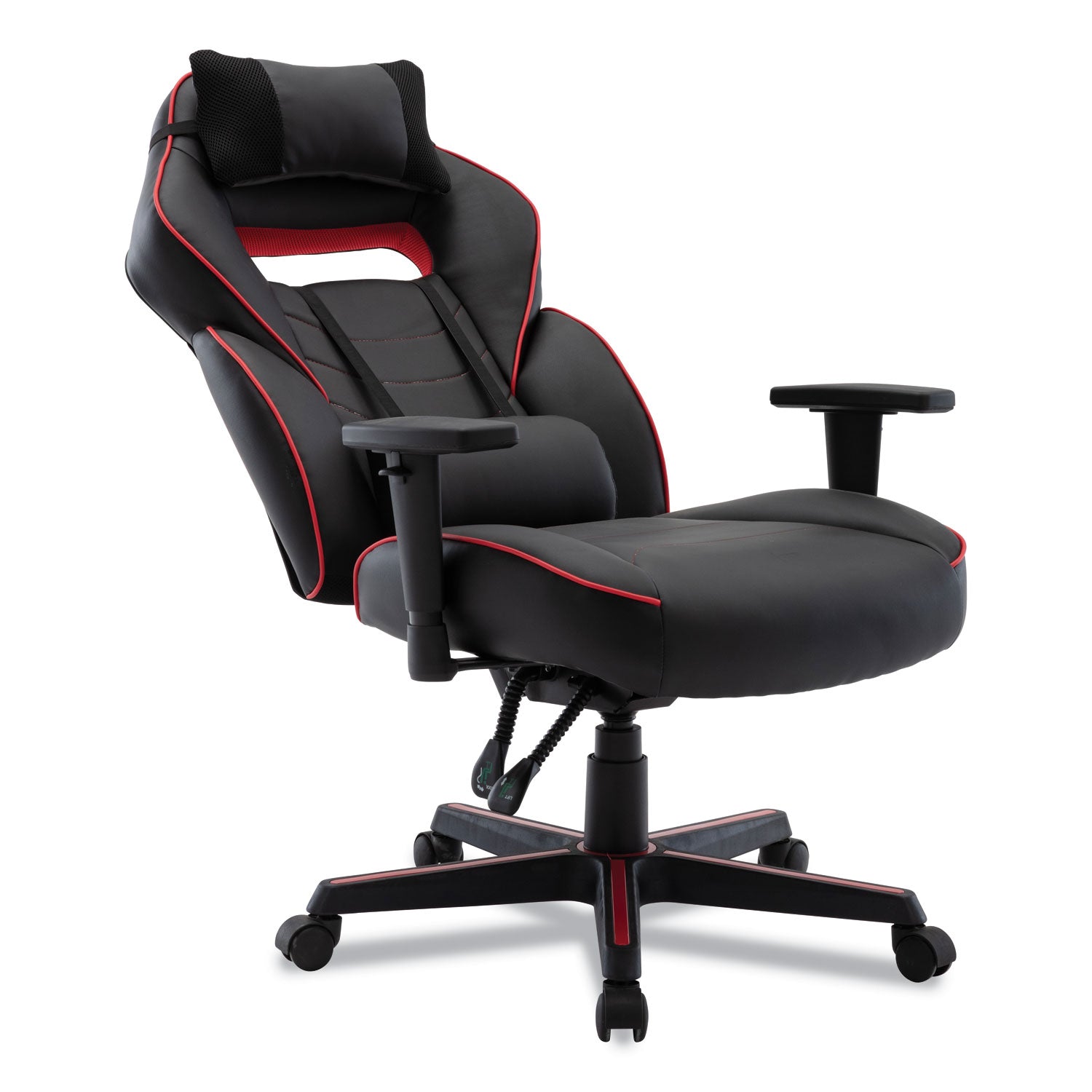 Alera® Racing Style Ergonomic Gaming Chair, Supports 275 Lb, 15.91" To 19.8" Seat Height, Black/red Trim Seat/back, Black/red Base