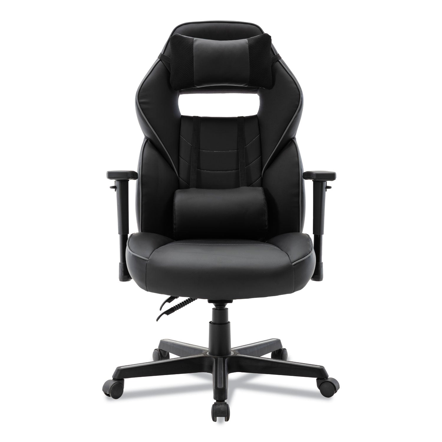 Alera® Racing Style Ergonomic Gaming Chair, Supports 275 Lb, 15.91" To 19.8" Seat Height, Black/gray Trim Seat/back, Black/gray Base