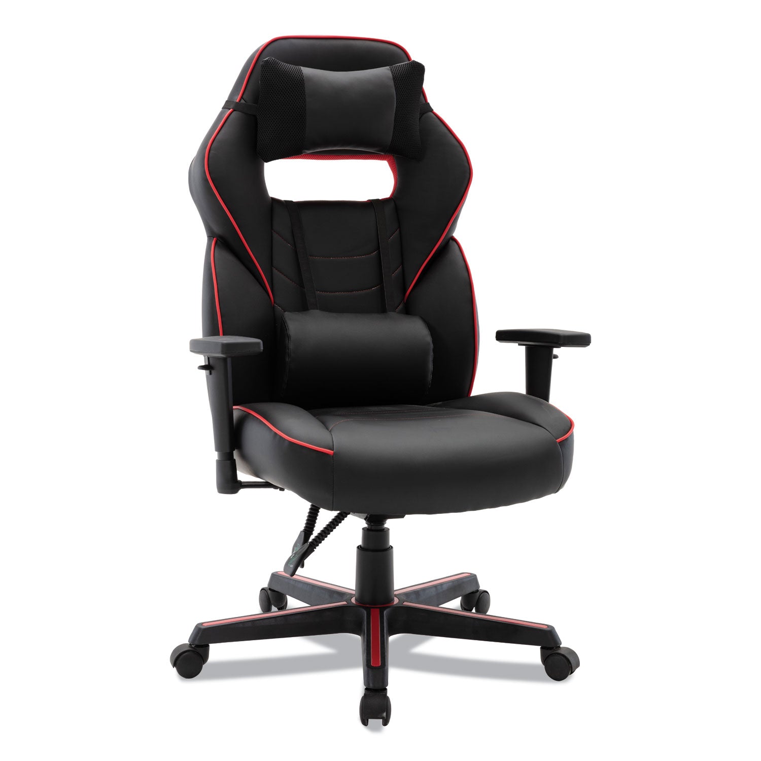 Alera® Racing Style Ergonomic Gaming Chair, Supports 275 Lb, 15.91" To 19.8" Seat Height, Black/red Trim Seat/back, Black/red Base