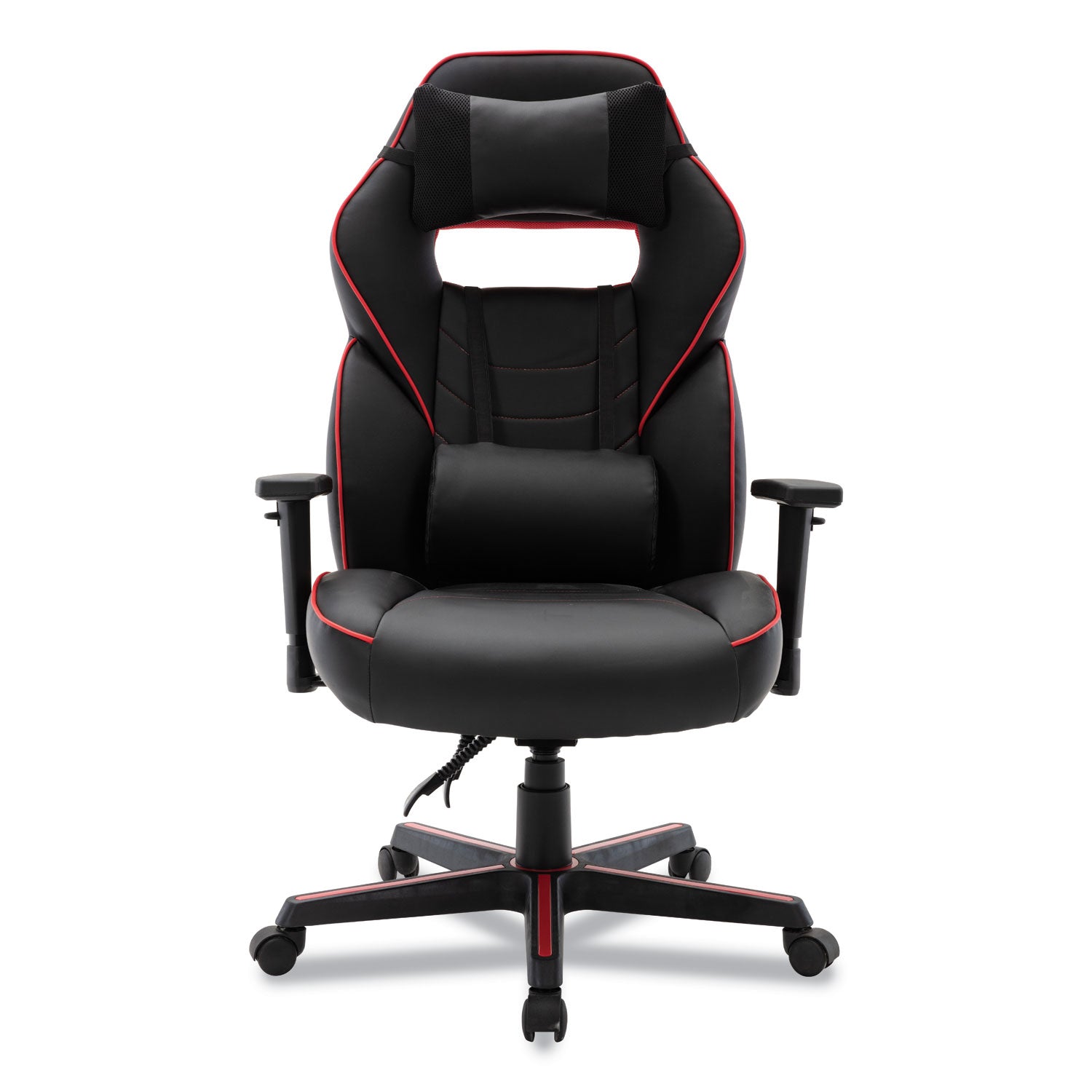 Alera® Racing Style Ergonomic Gaming Chair, Supports 275 Lb, 15.91" To 19.8" Seat Height, Black/red Trim Seat/back, Black/red Base