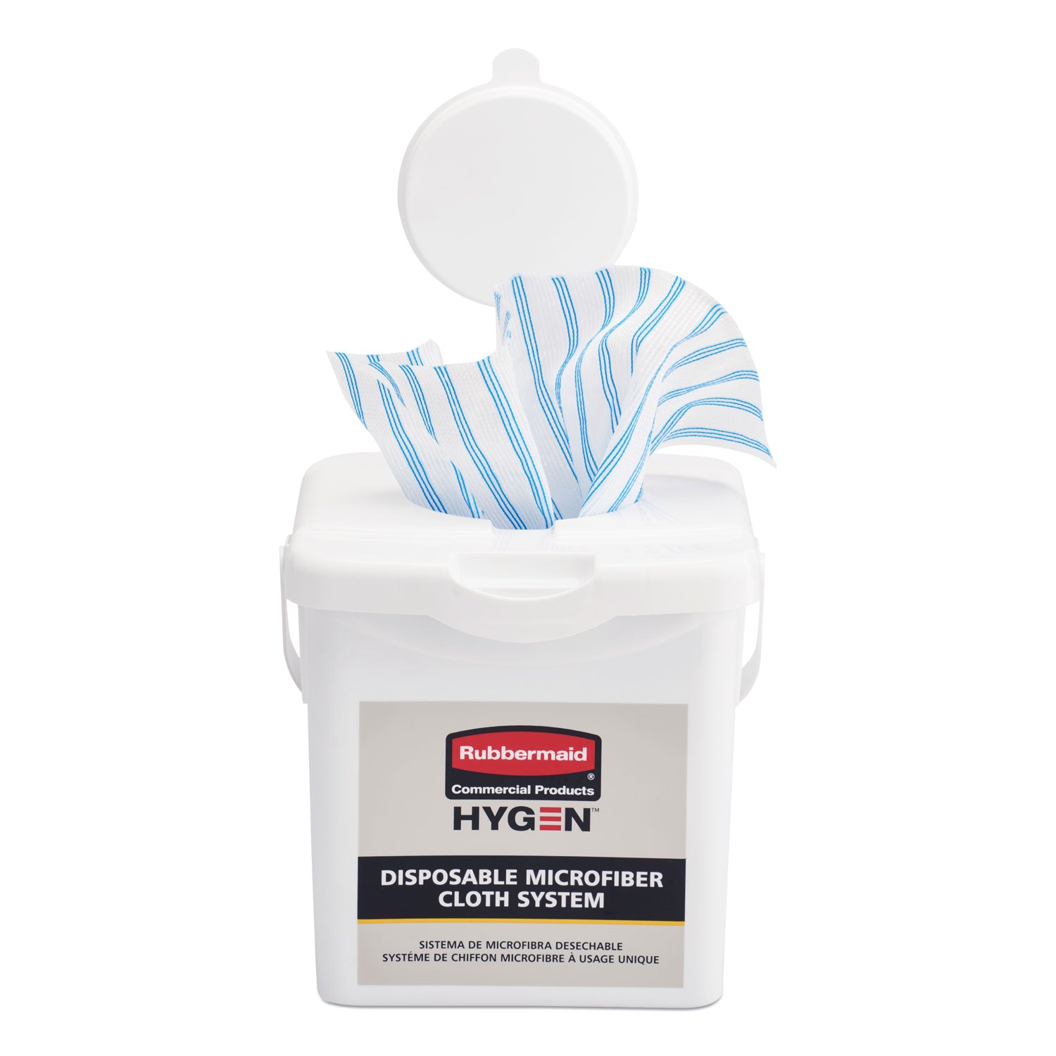 Rubbermaid® Commercial HYGEN™ Disposable Microfiber Charging Bucket, 7.92 X 7.75 X 7.44, White, 4/carton