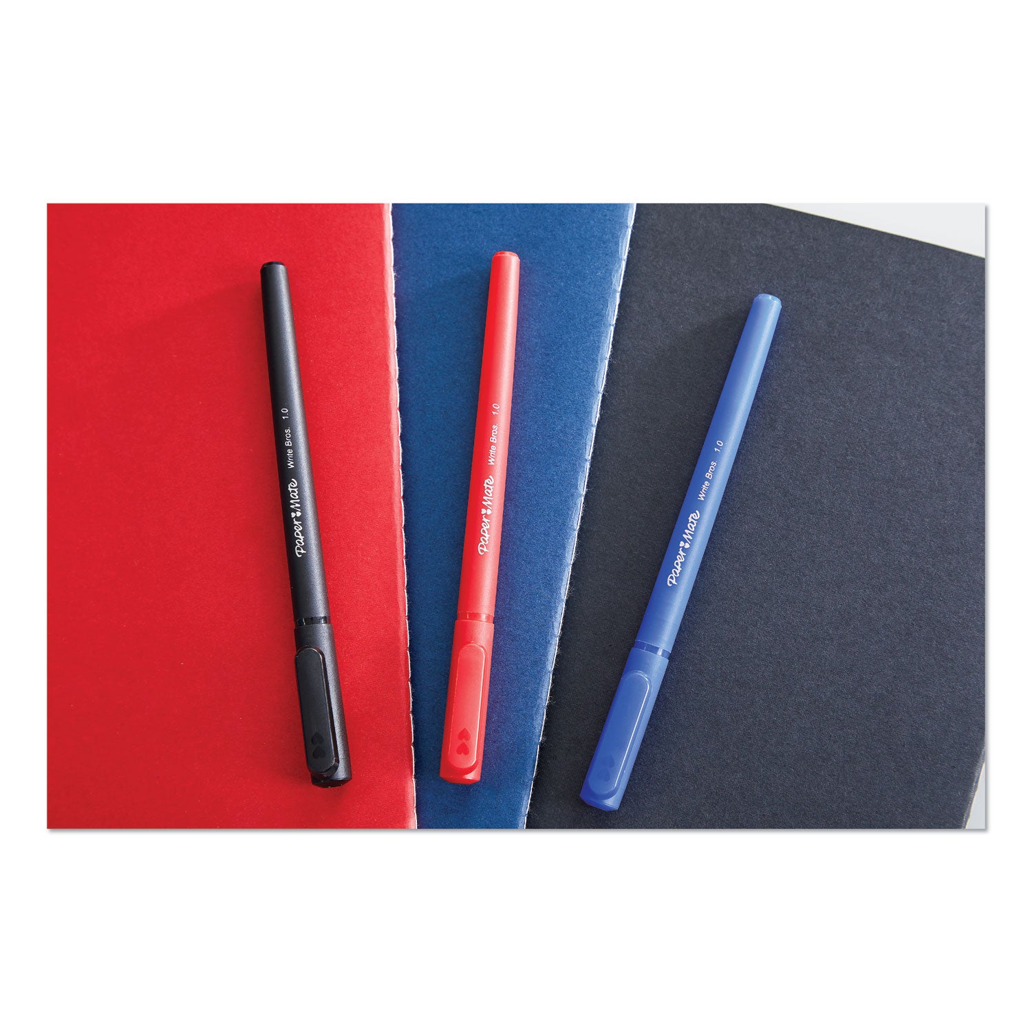 Paper Mate® Write Bros. Grip Ballpoint Pen, Stick, Medium 1 Mm, Black Ink, Black Barrel, Dozen
