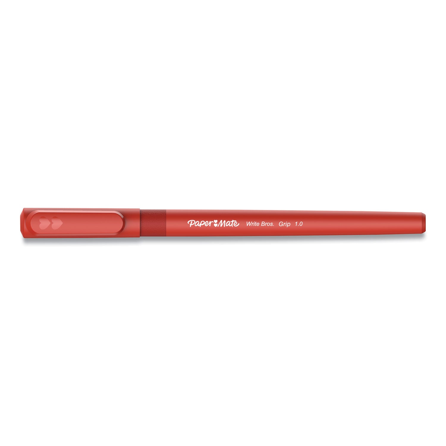 Paper Mate® Write Bros. Grip Ballpoint Pen, Stick, Medium 1 Mm, Red Ink, Red Barrel, Dozen