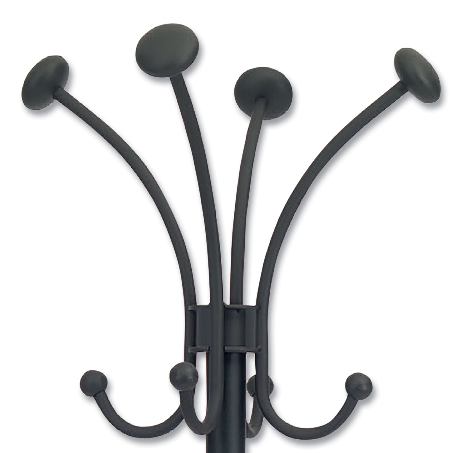 Alba™ Viena Coat Stand, Eight Knobs, Steel, 16w X 16d X 70.5h, Black