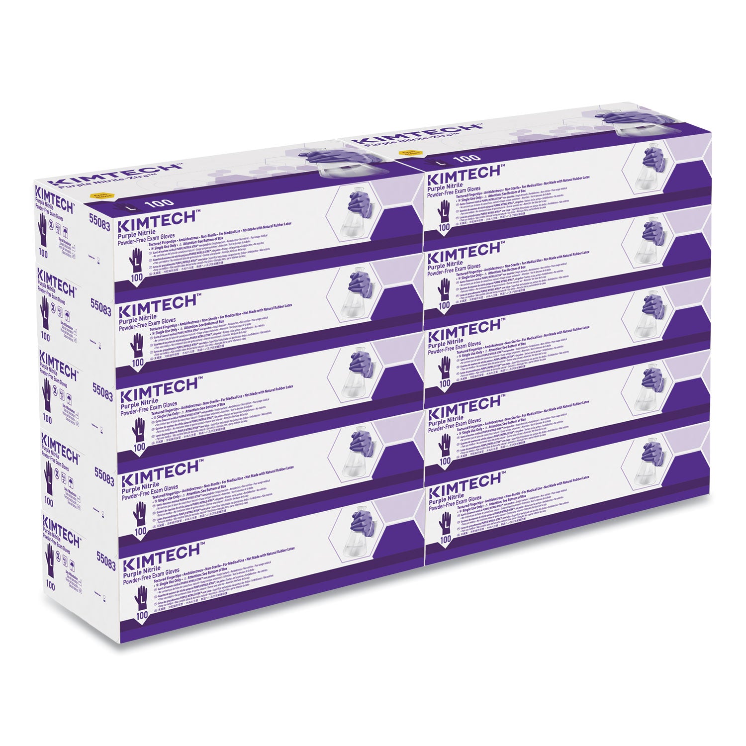 Kimtech™ PURPLE NITRILE Exam Gloves, 242 mm Length, Large, Purple, 1,000/Carton