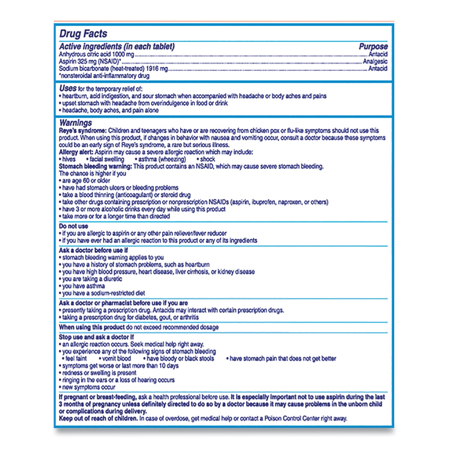 Alka-Seltzer® Antacid And Pain Relief Medicine, Two-Pack, 50 Packs/box