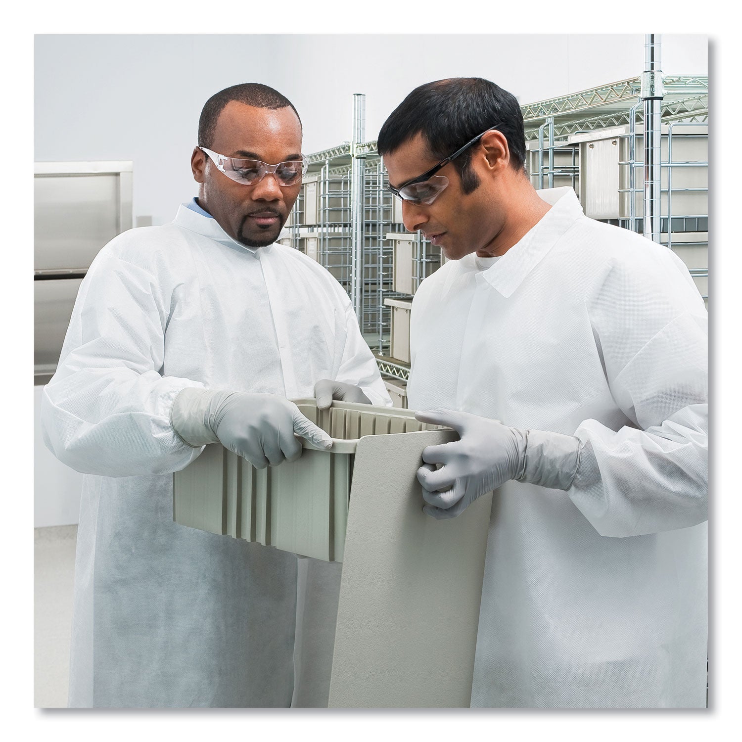 KleenGuard™ A20 Breathable Particle Protection Lab Coat, Hook and Loop Closure/Elastic Wrists/No Pockets, Large, White, 30/Carton