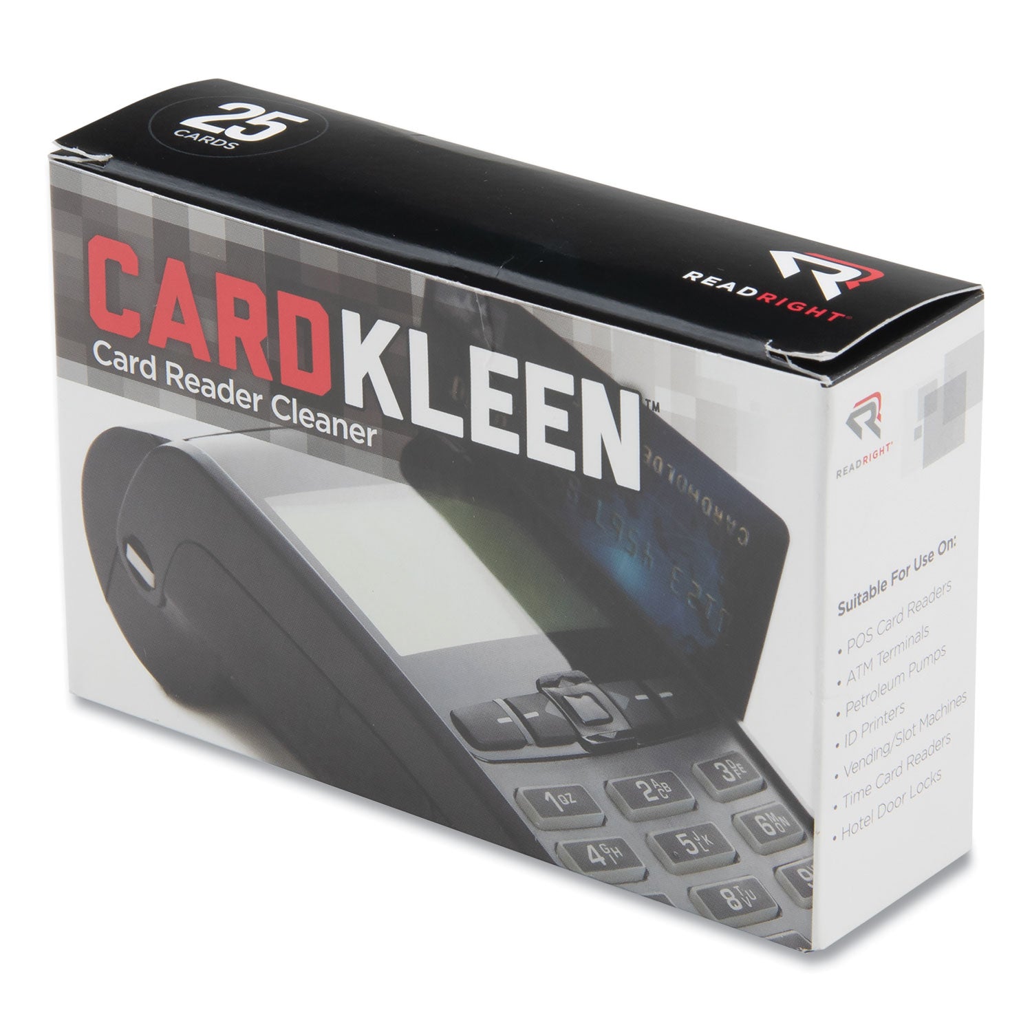 Read Right® Cardkleen Presaturated Magnetic Head Cleaning Cards, 3 3/8" X 2 1/8", 25/box