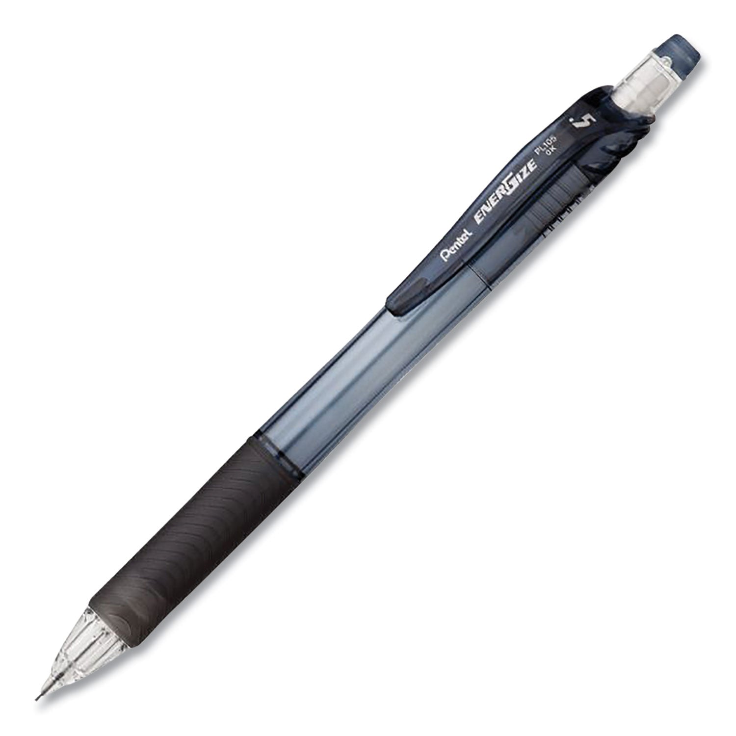 Pentel® EnerGel RTX Gel Pen, Retractable, Medium 0.7 mm, Black Ink, Gray/Black Barrel, 5/Pack