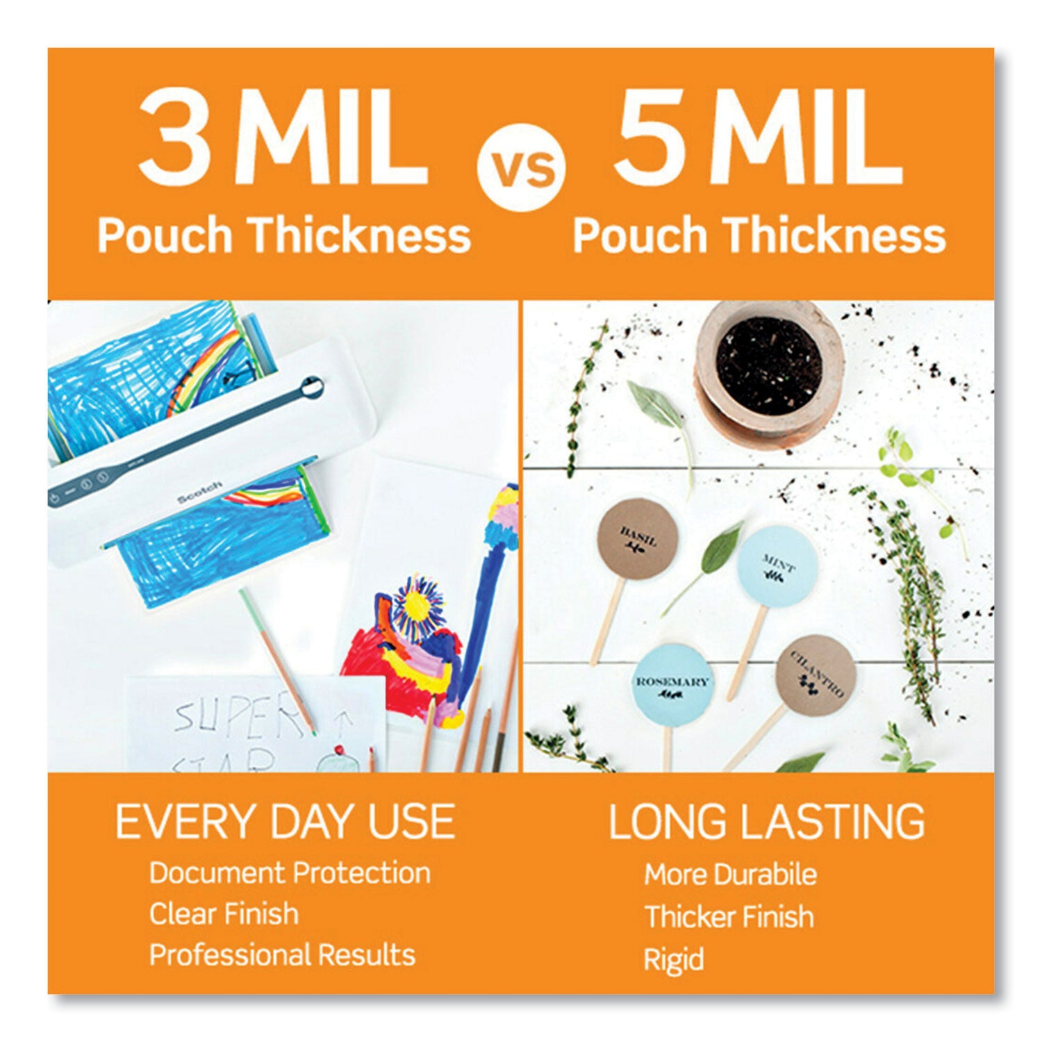 Scotch™ Laminating Pouches, 3 Mil, 9" X 11.5", Gloss Clear, 20/pack