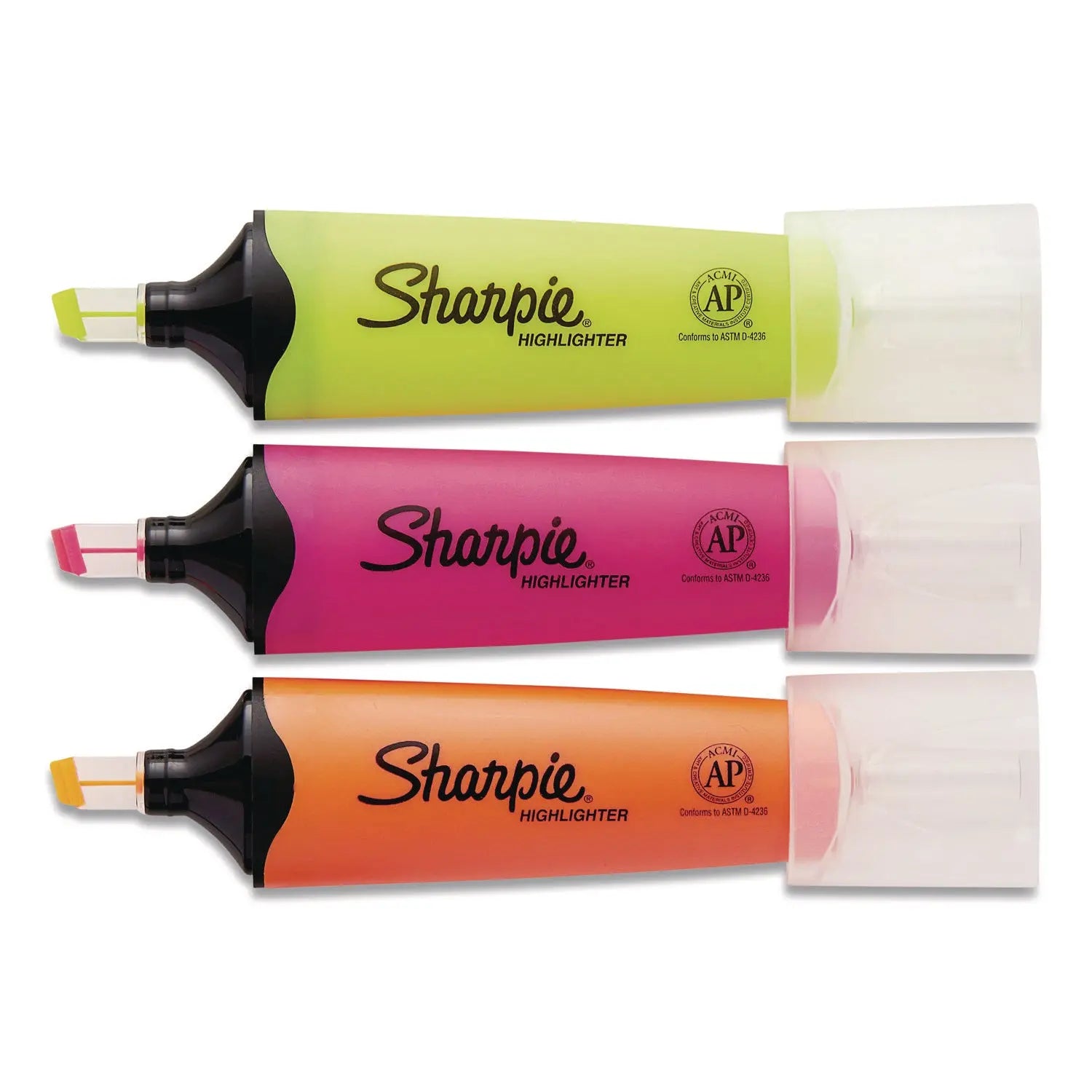 Clearview Tank-Style Highlighter, Assorted Ink Colors, Chisel Tip, Assorted Barrel Colors, 3/Pack Sharpie® Flipcost