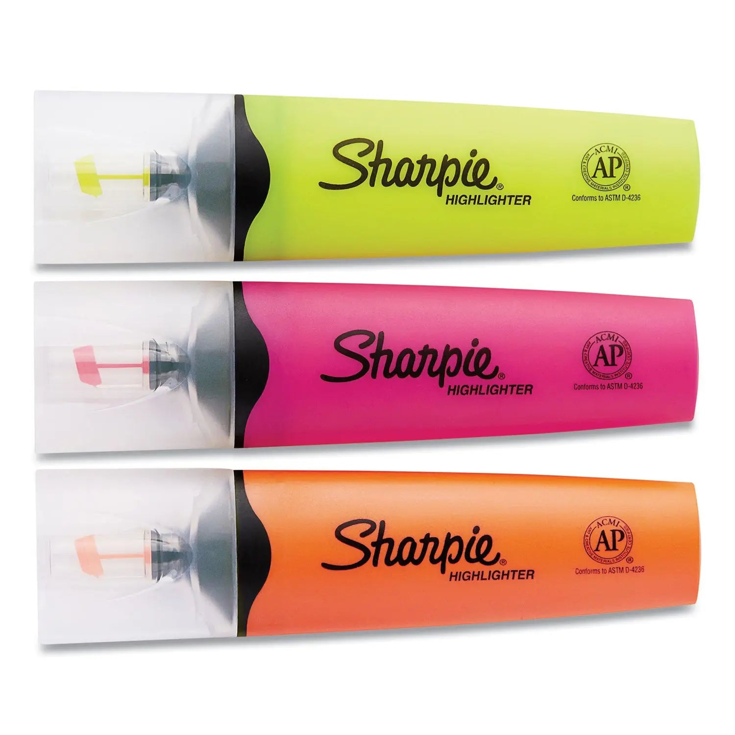 Clearview Tank-Style Highlighter, Assorted Ink Colors, Chisel Tip, Assorted Barrel Colors, 3/Pack Sharpie® Flipcost