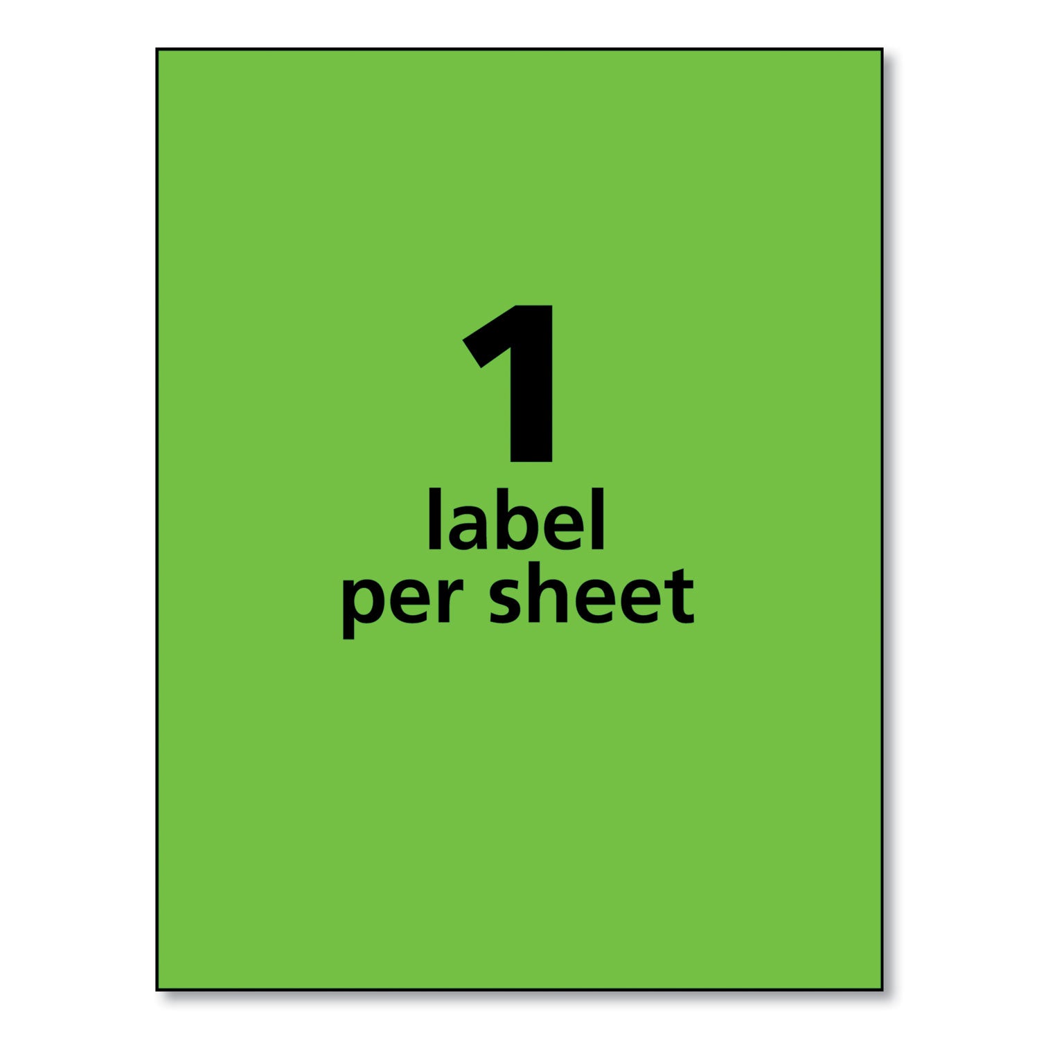 Avery® High-Visibility Permanent Laser ID Labels, 8.5 x 11, Neon Green, 100/Box