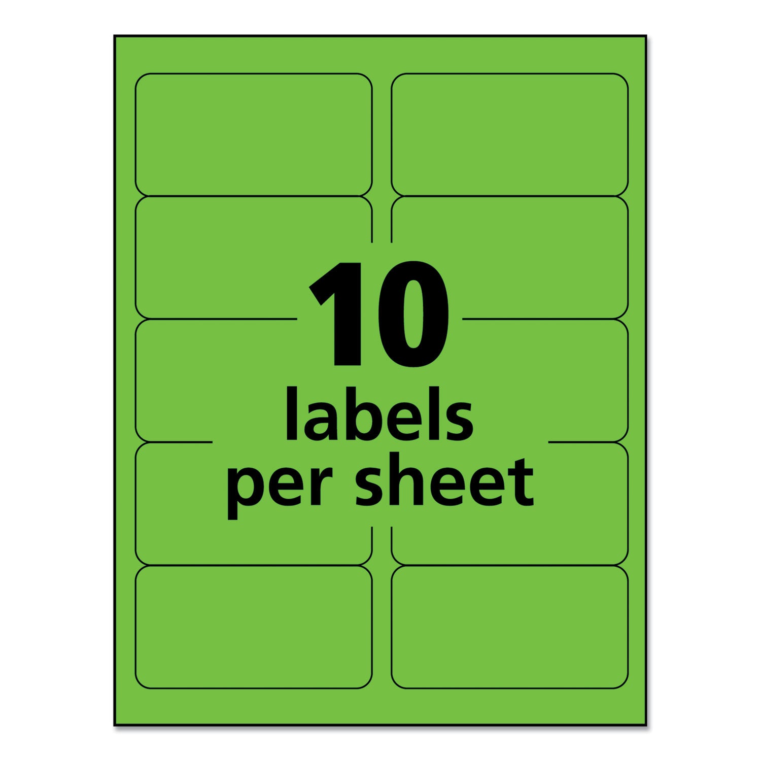Avery® High-Visibility Permanent Laser Id Labels, 2 X 4, Neon Green, 1000/box