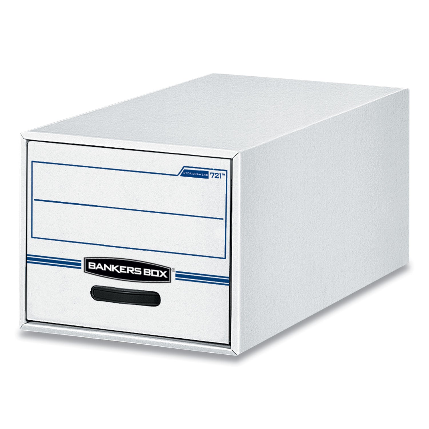 STOR/DRAWER Basic Space-Savings Storage Drawers, Letter Files, 14" x 25.5" x 11.5", White/Blue, 6/Carton