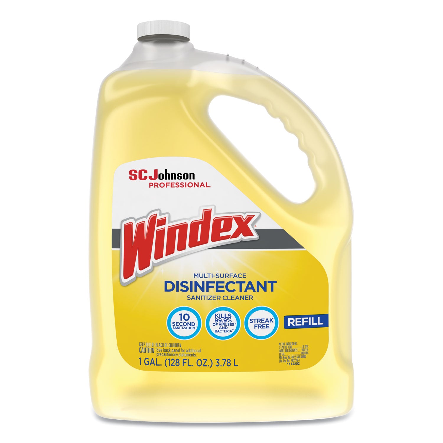 Windex® Multi-Surface Disinfectant Cleaner, Citrus, 1 Gal Bottle, 4/carton